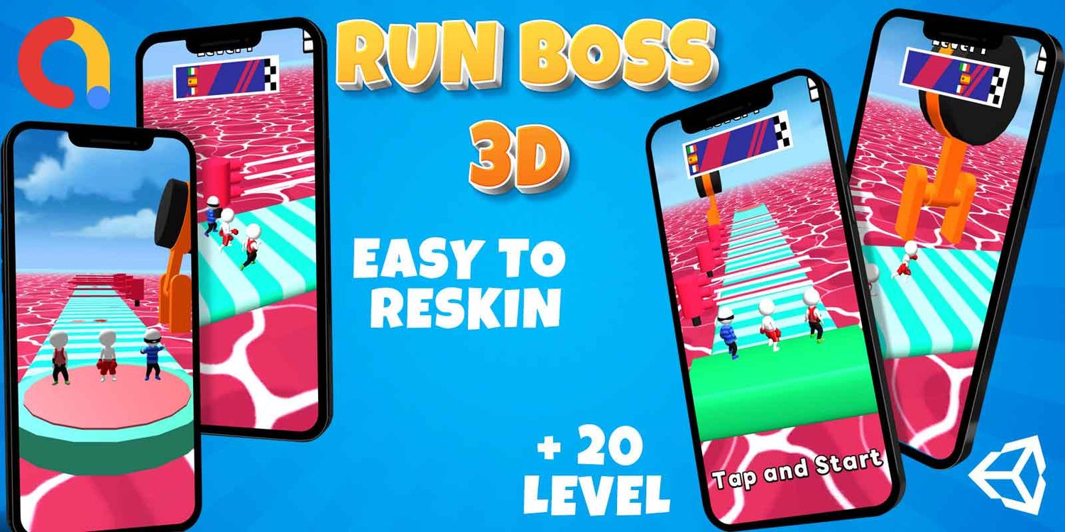 Run Boss 3D unity hyper casual game template unity hyper casual game source code unity 3d template
