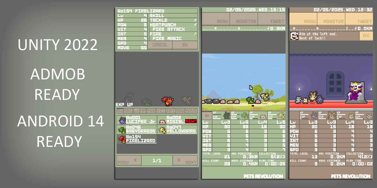 Pets Revolution Unity Idle Game Template unity incremental game unity 2d idle game unity rpg game