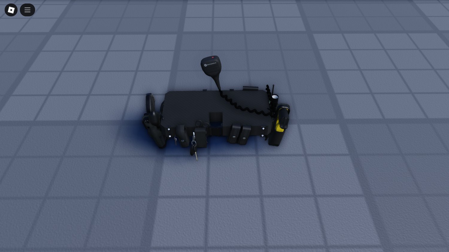 Police Duty Belt 3D model showcasing animated holster motion – Side view of the 3D tactical belt with a holster in mid-animation.