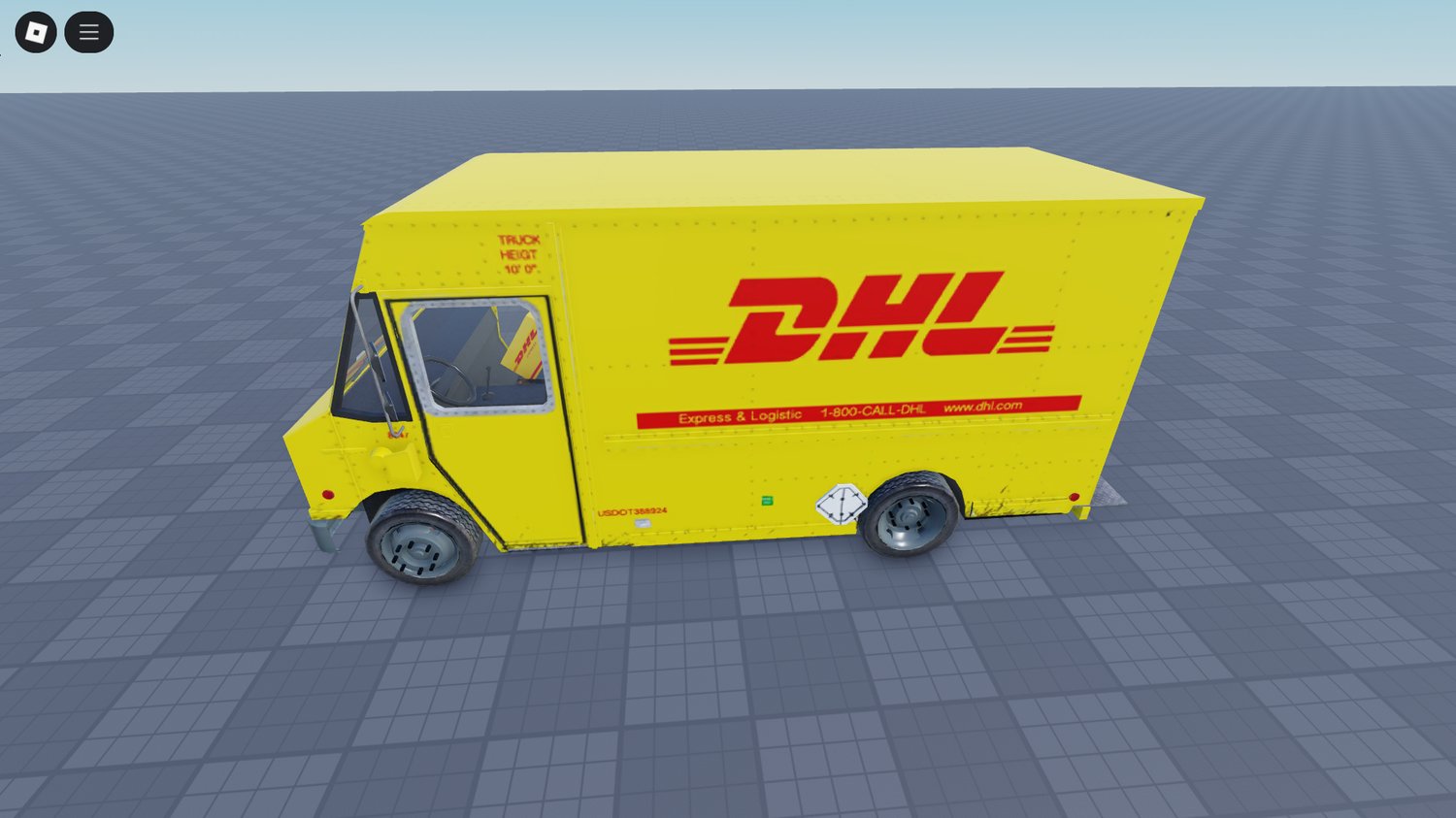DHL Delivery Van front view in Roblox