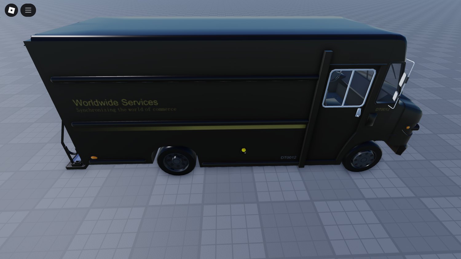 Side view of drivable Freightliner delivery van