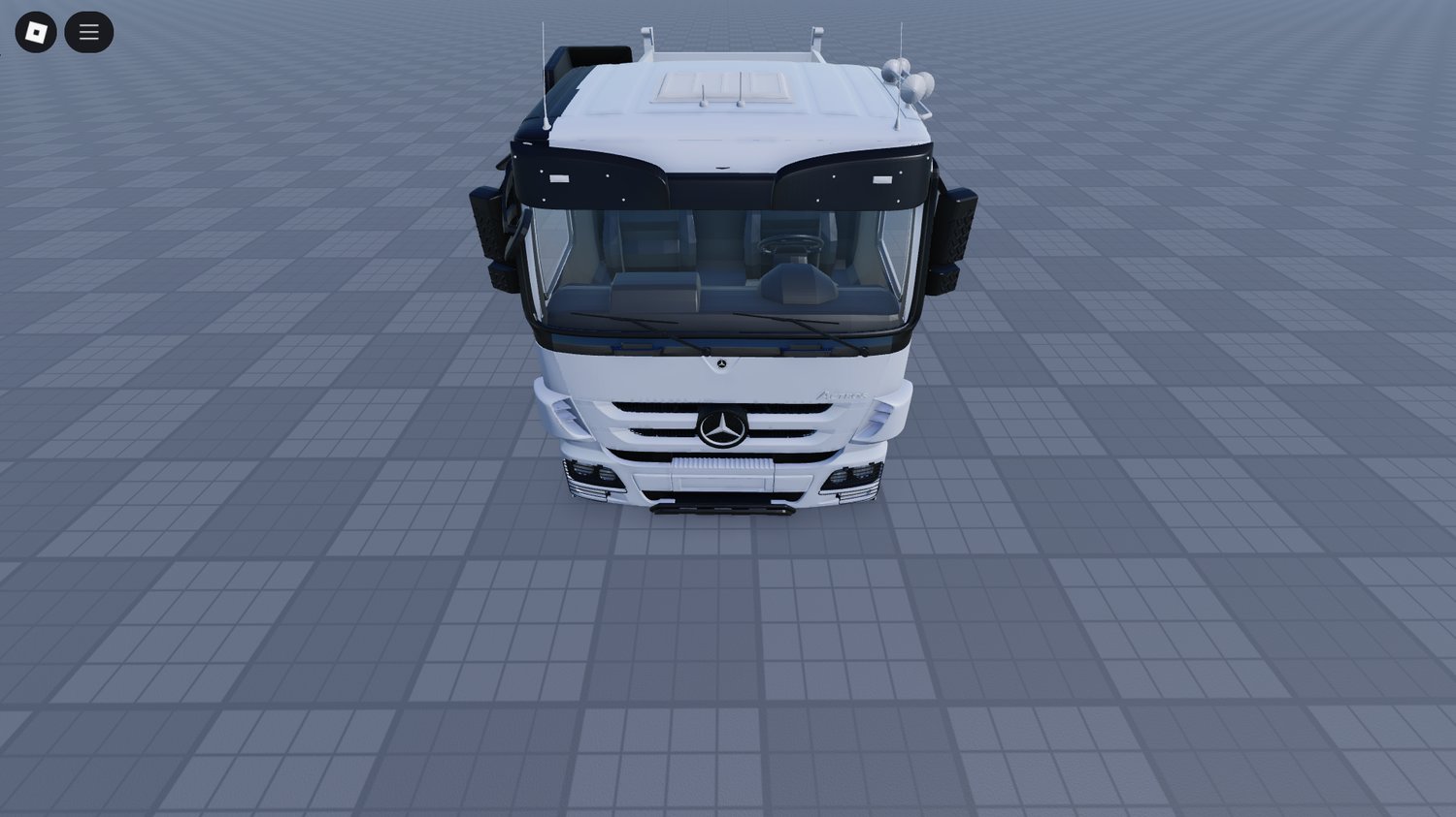 Side view of 3 axle Mercedes Actros truck