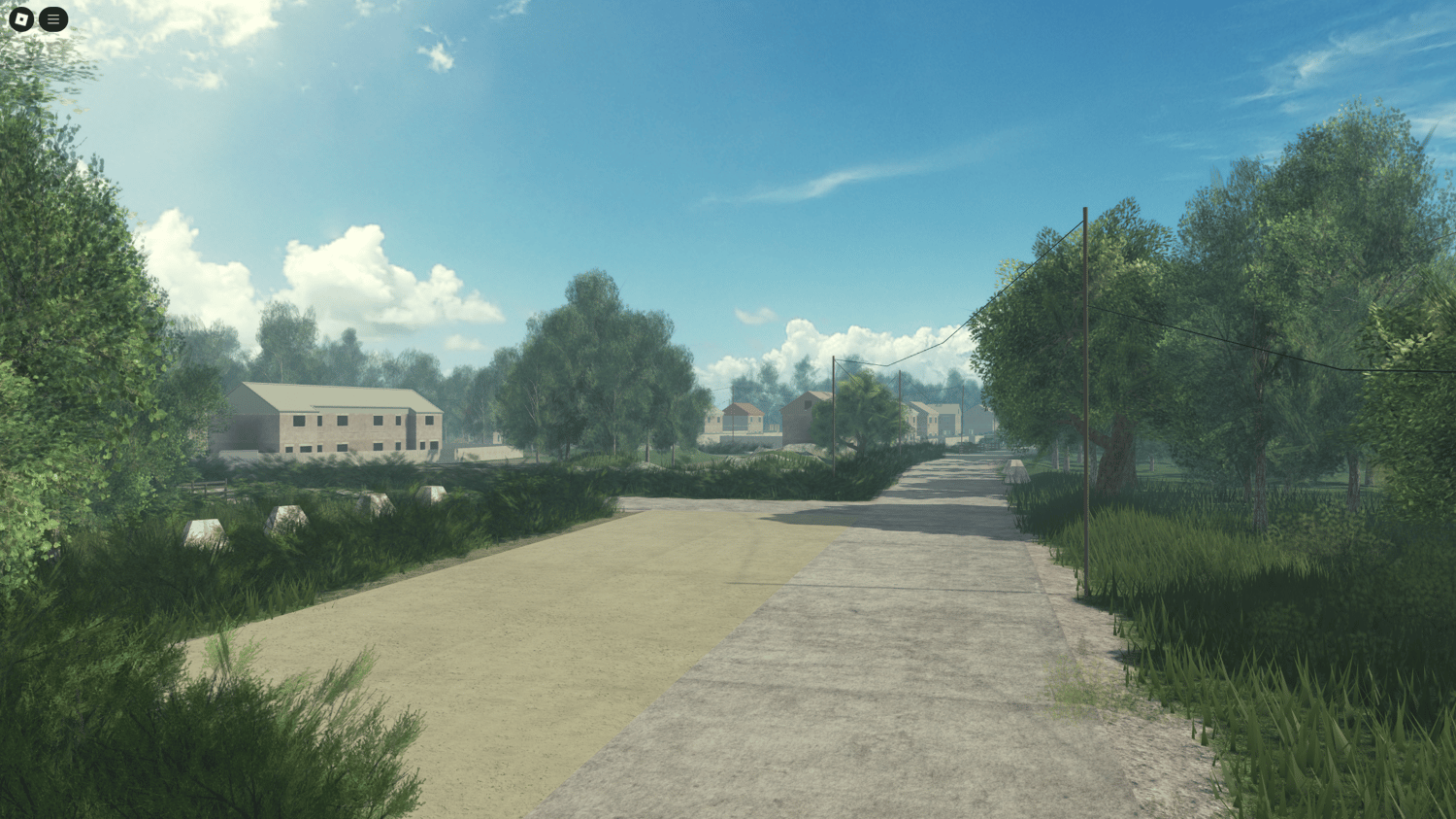Open field combat training zone with Roblox-friendly layout