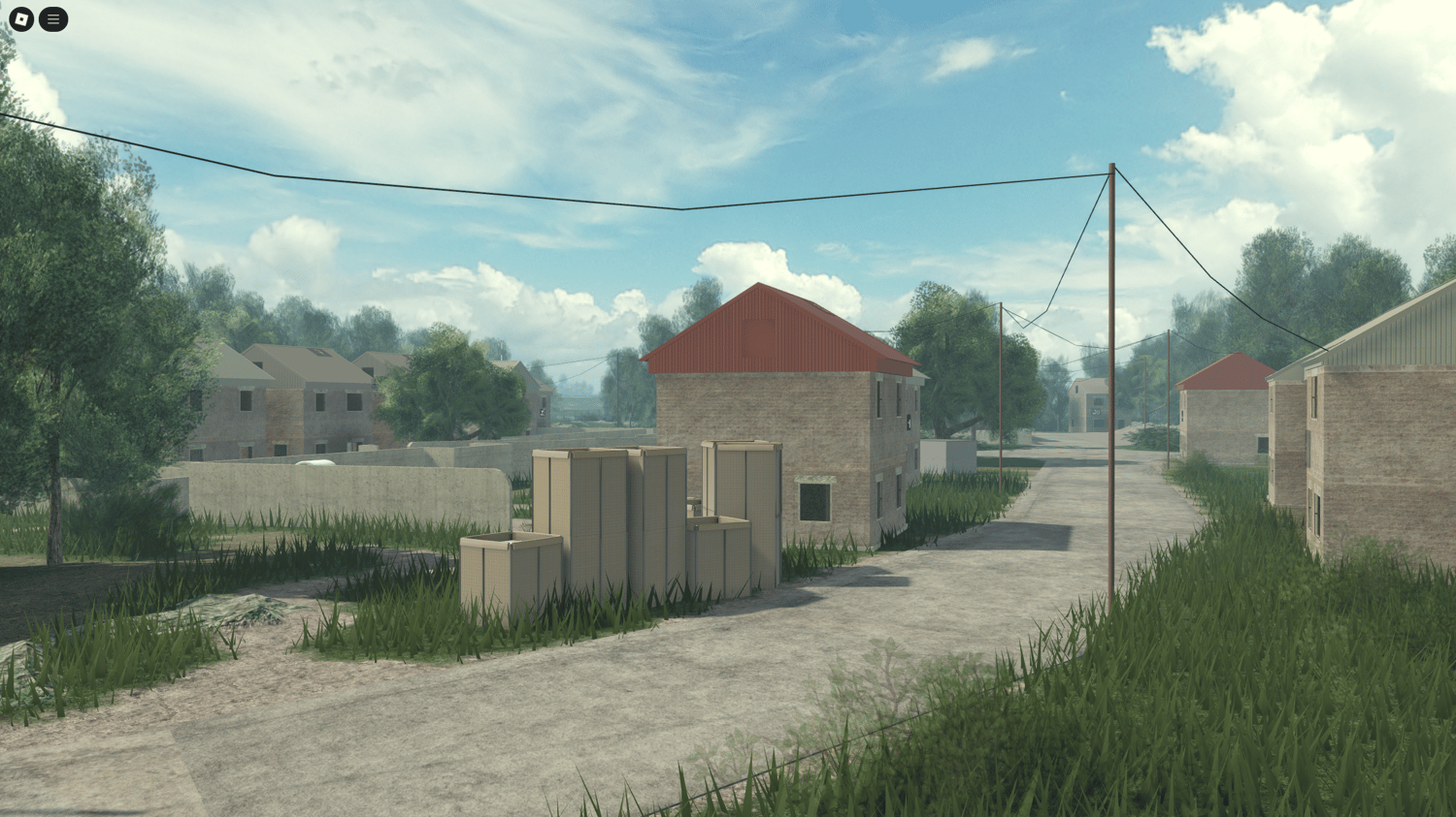 Roblox UK Armed Forces RP base modeled after Imber Village