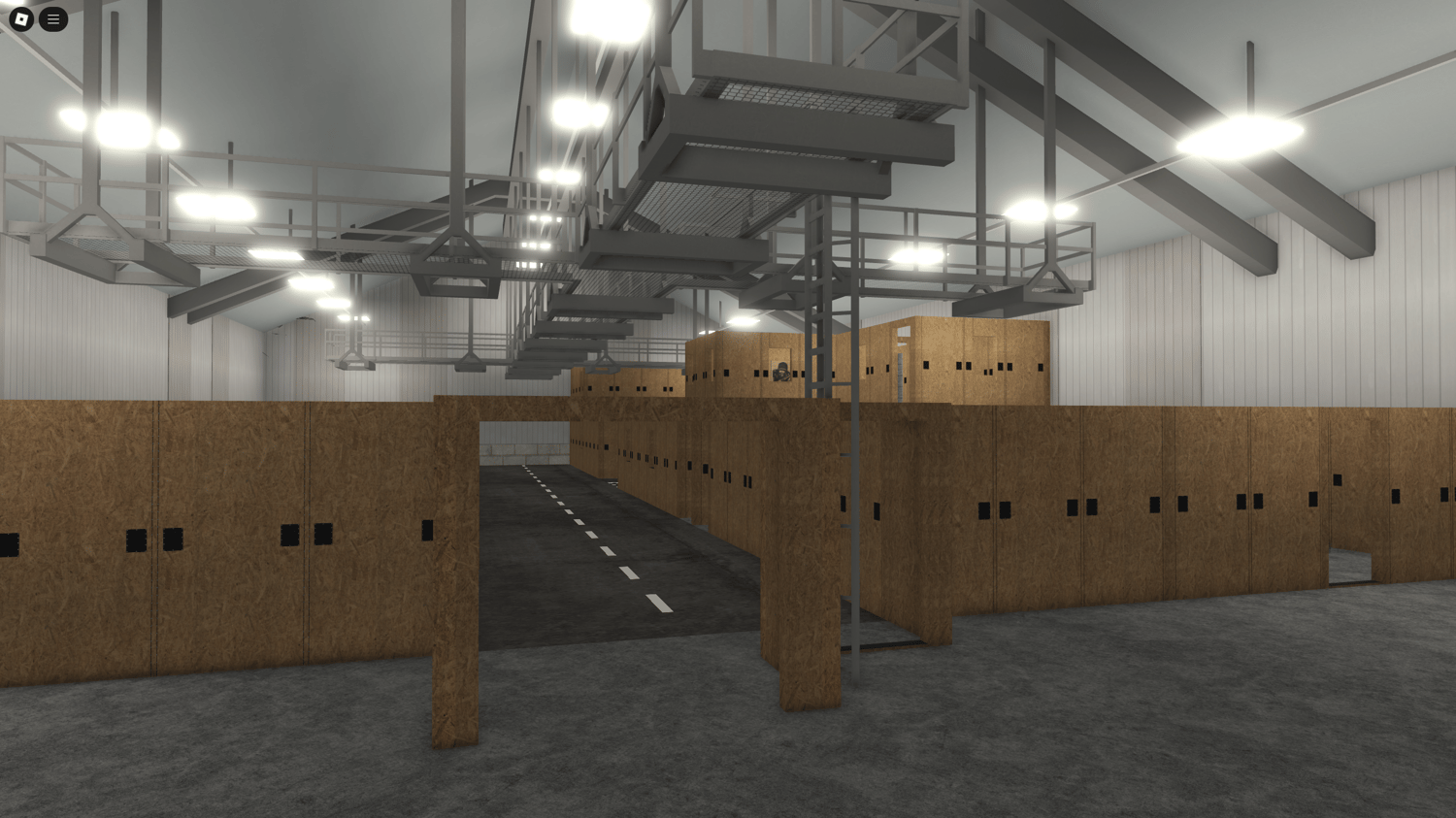 Interior of NCO/CO accommodations with mess hall and rooms