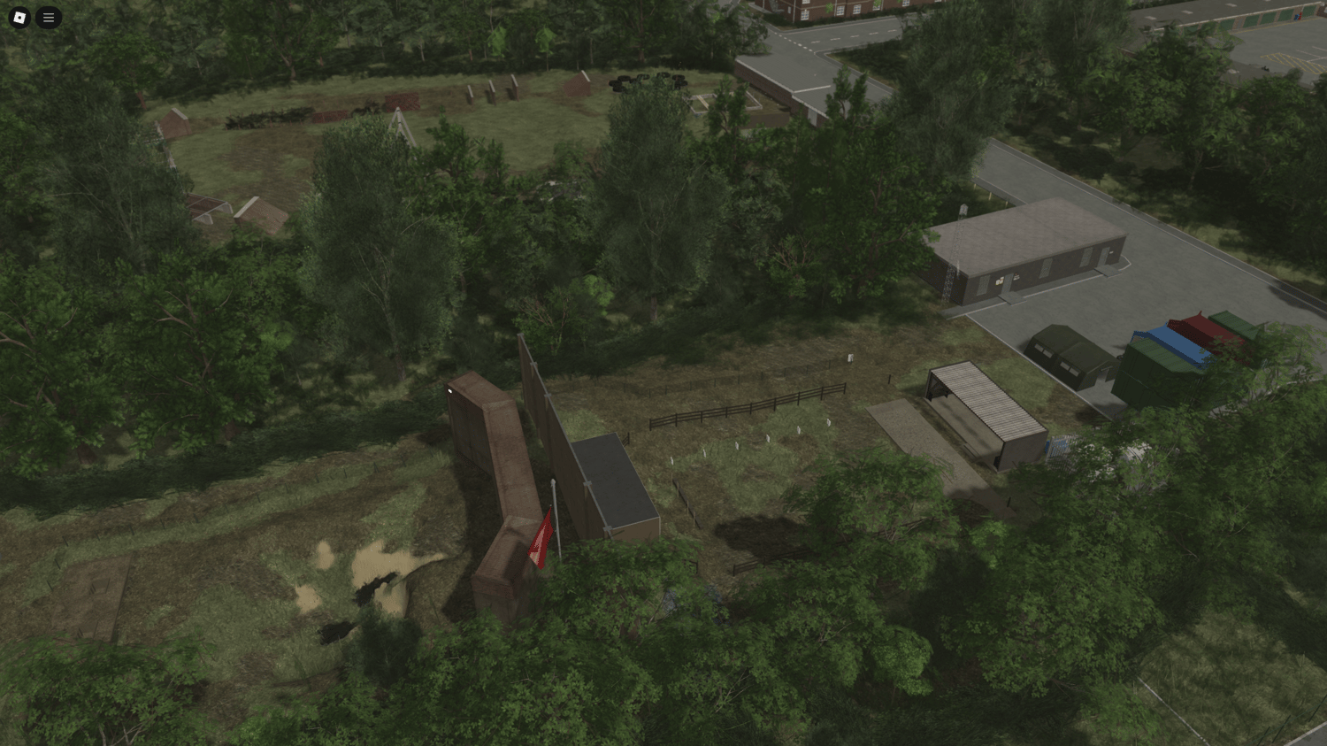 CQC hangar with scripted targets in military training map