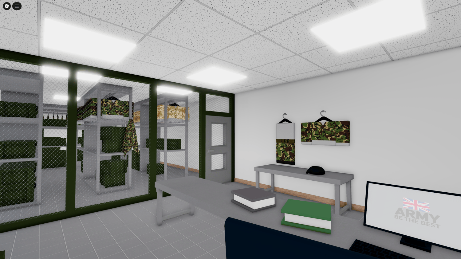 Roblox military warehouse and garage structures