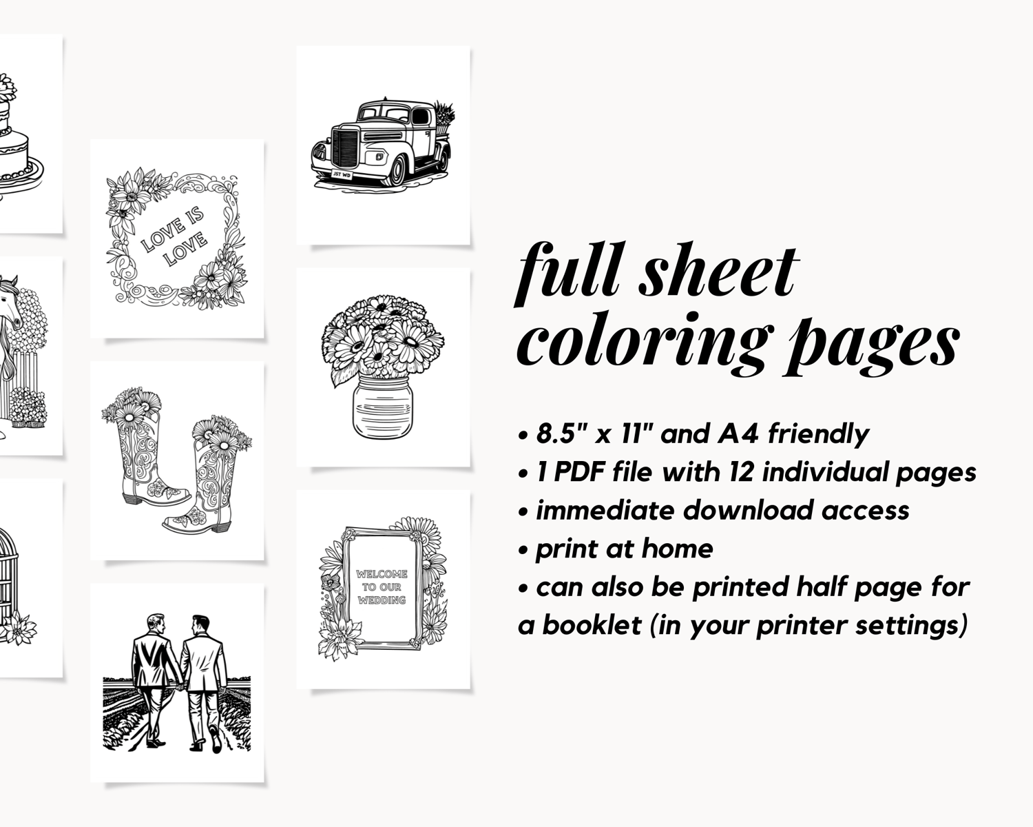 Gay Rustic Wedding Kids Coloring Pages