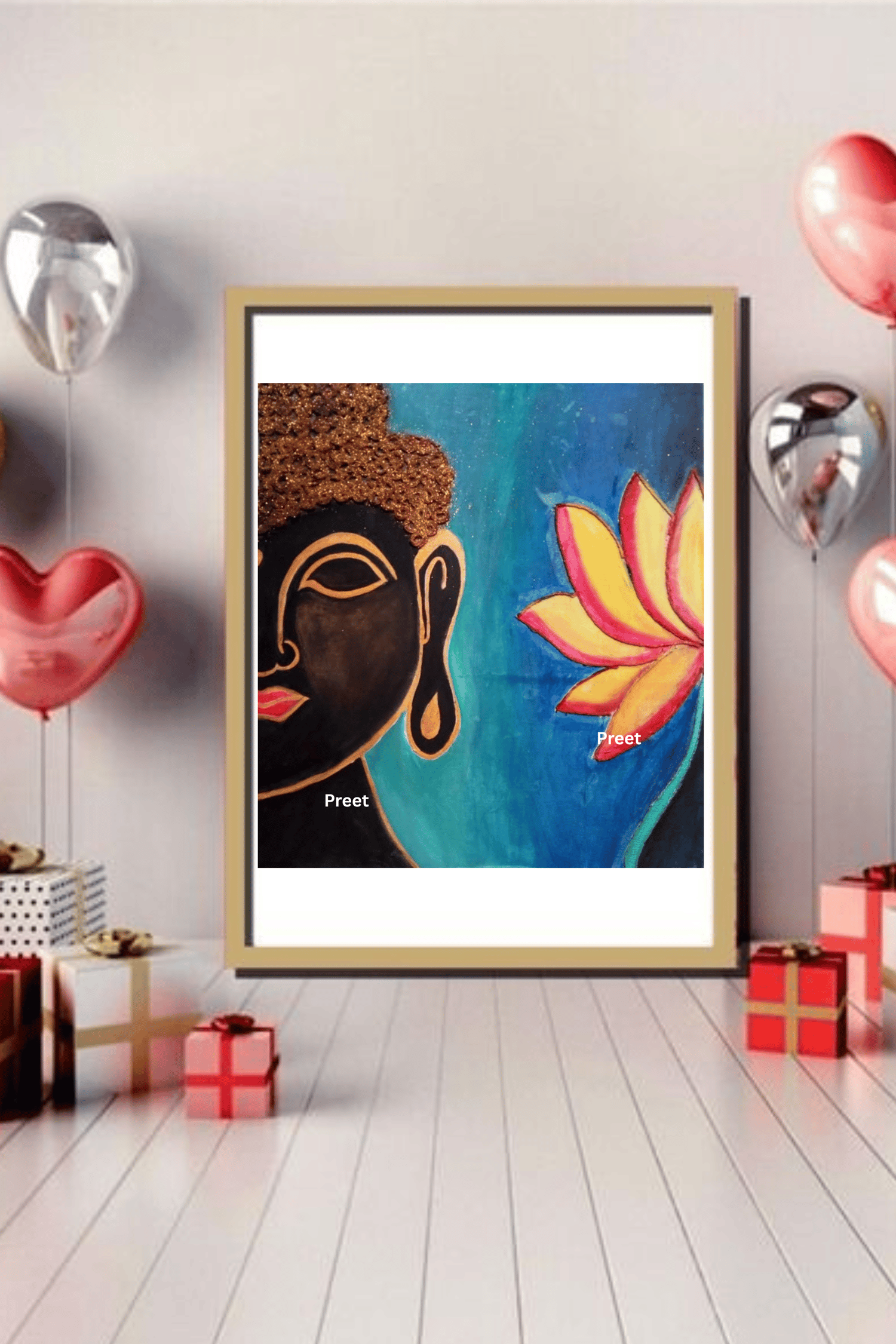 Gautam Buddha wall art, Buddha oil painting, meditation room art, spiritual printable artwork, handmade digital download, yoga room wall decor, zen home decor, Lord Buddha portrait print, lotus flower Buddha painting, calming meditation art, printable Indian spiritual art, boho Buddha wall art, Buddha face print digital, mindfulness poster download, Buddha handmade canvas art