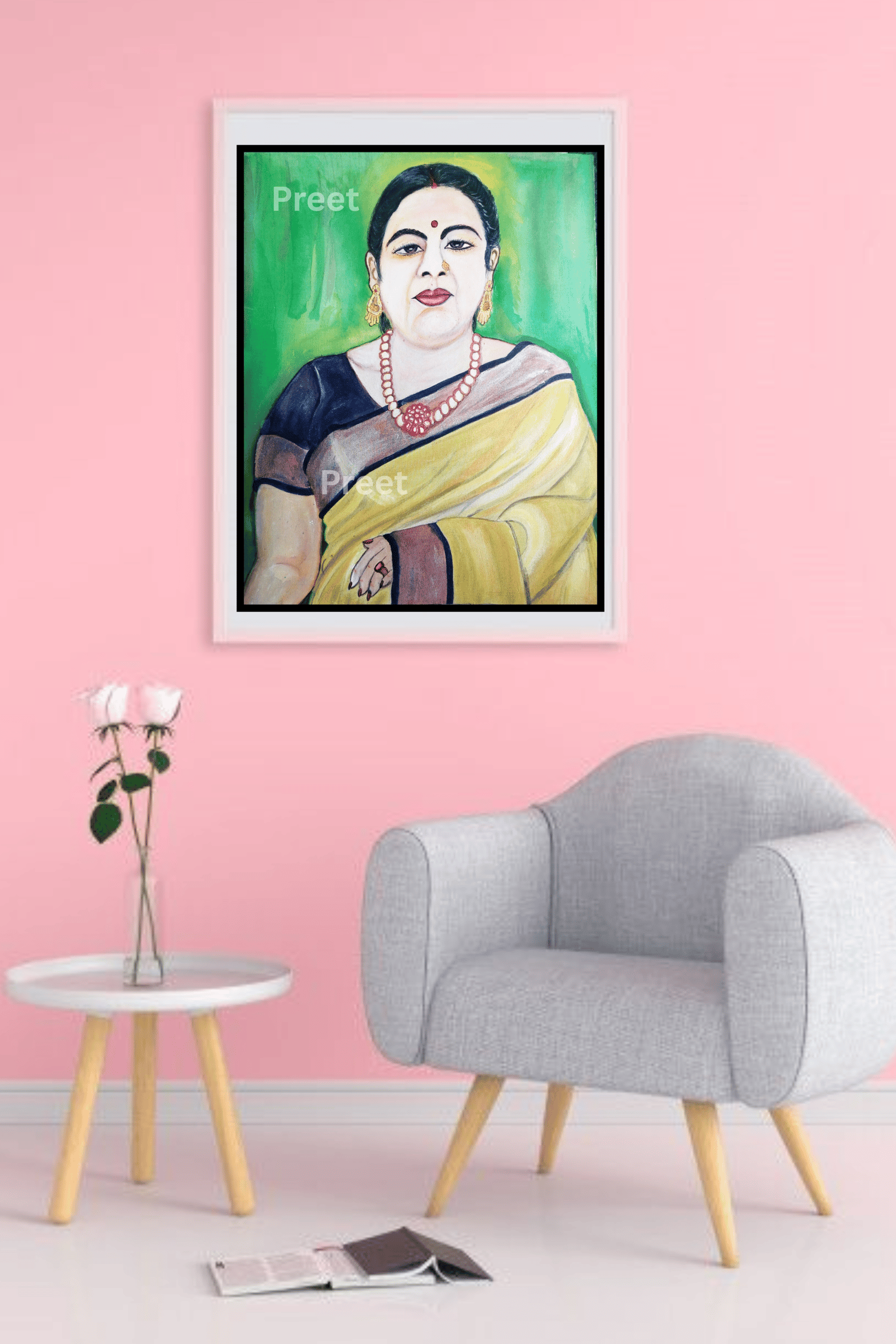 Indian woman oil painting, saree portrait digital art, traditional Indian art print, handmade Indian lady artwork, ethnic printable wall decor, boho Indian home art, digital painting of woman in saree, feminine strength portrait, cultural Indian digital download, Indian bride artwork, woman in traditional dress art print, printable desi art, woman empowerment wall art, digital Indian culture painting
