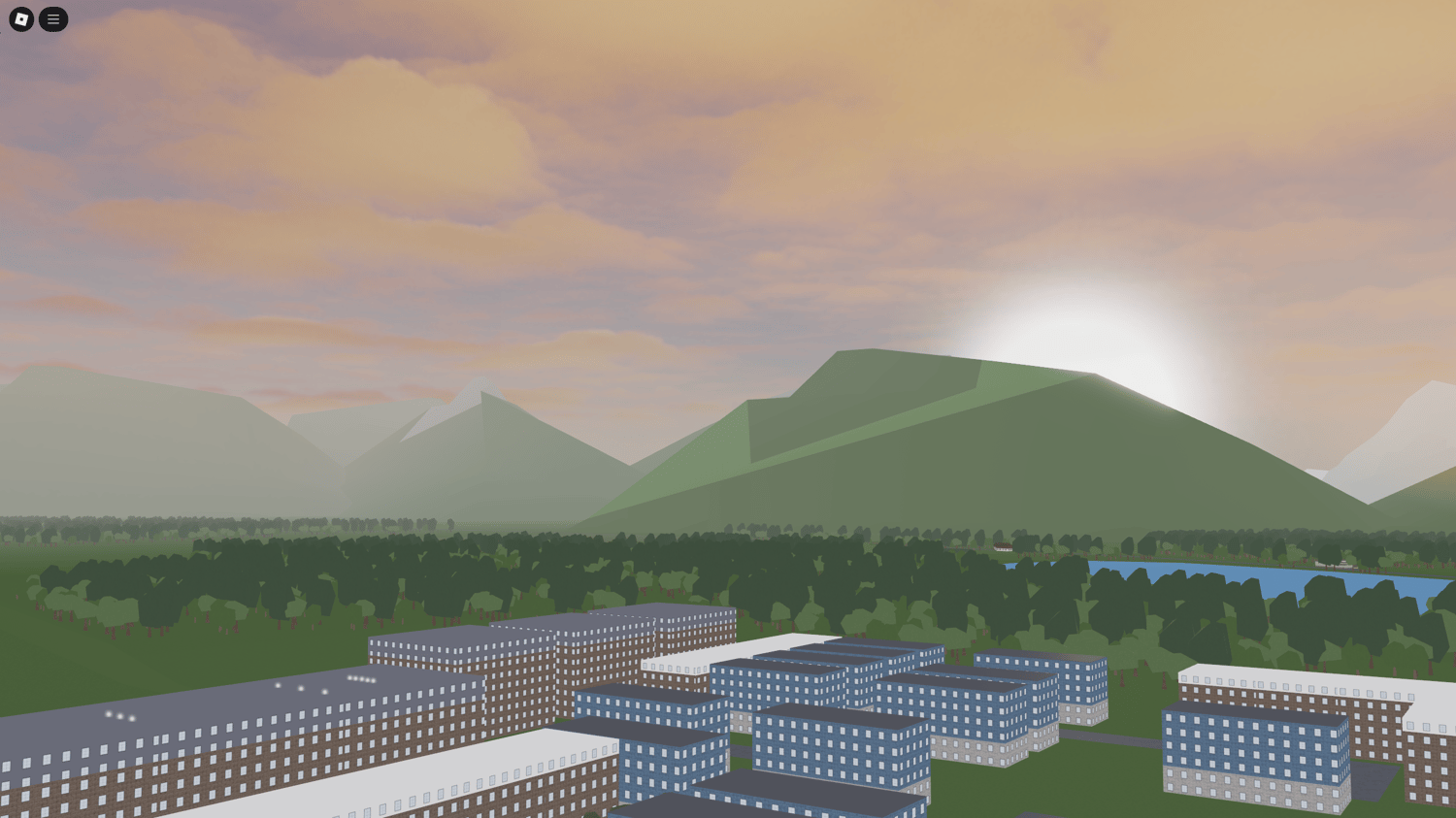 Roblox military base entrance with guard buildings