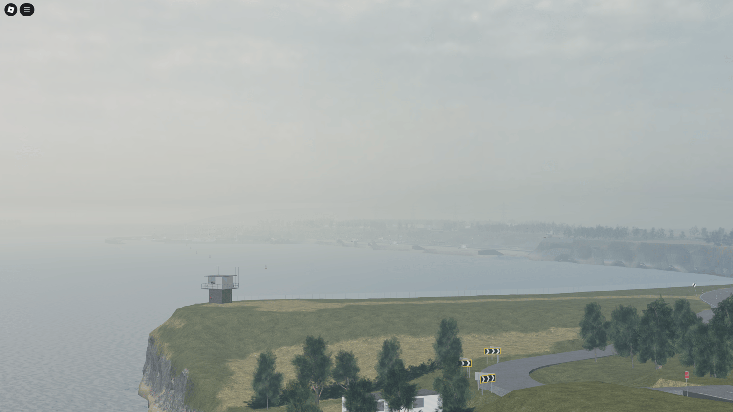 Spawn points and team equipment area in Roblox map