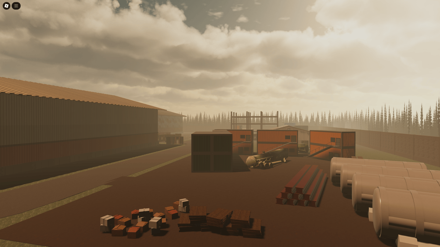 Roblox PVP zone with industrial cover