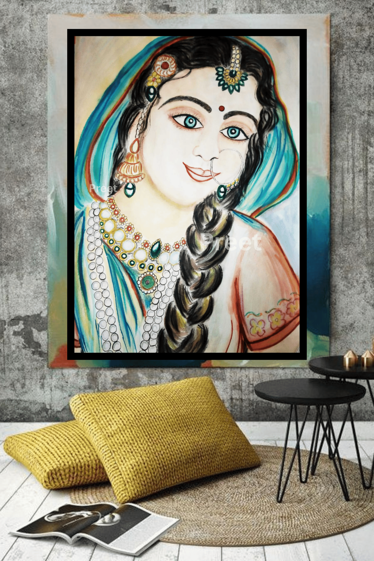 #RadhaRani #KrishnaRadha #IndianArt #WatercolorPortrait #PrintableArt #SpiritualDecor   #HinduArt #BohoWallArt #RadhaKrishnaArt #DigitalDownloadArt #IndianGoddessArt   #RadhaPainting #DivineFeminine #MeditationArt #BhaktiArt #EtsyIndia   #SareePortrait #KrishnaLovers #CustomPortraitArt #ArtistWall