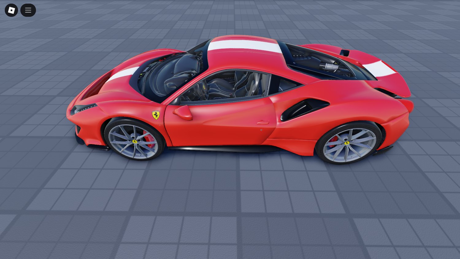 Front view of Ferrari 488 Pista Lion 2018 Roblox car