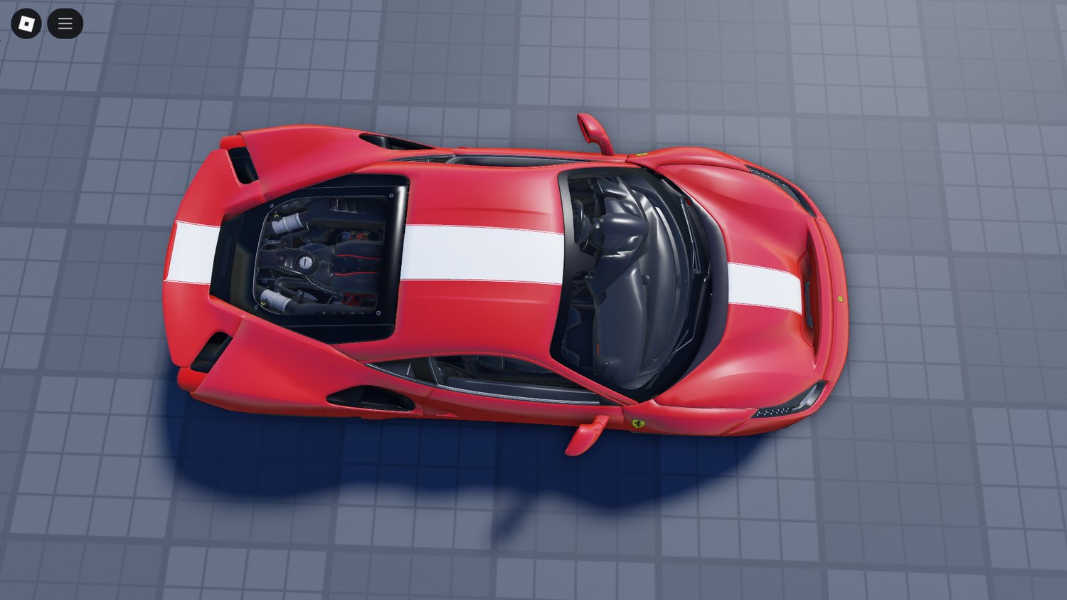 Rear view of Ferrari 488 Roblox model