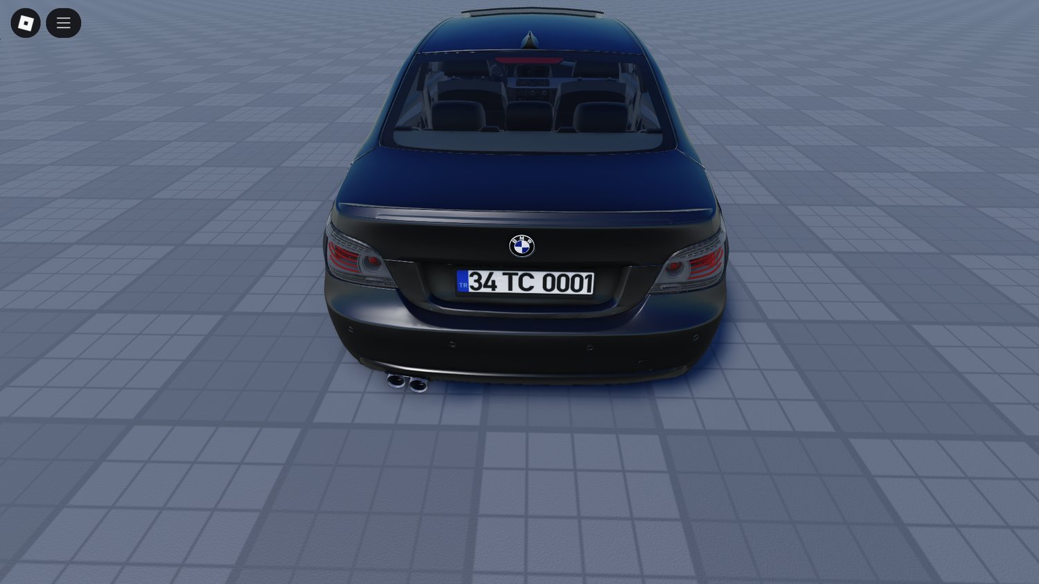 Rear angle of driveable E60 model in Roblox