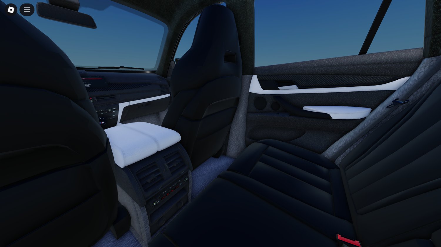 Interior cabin of BMW X6 2018 Roblox model