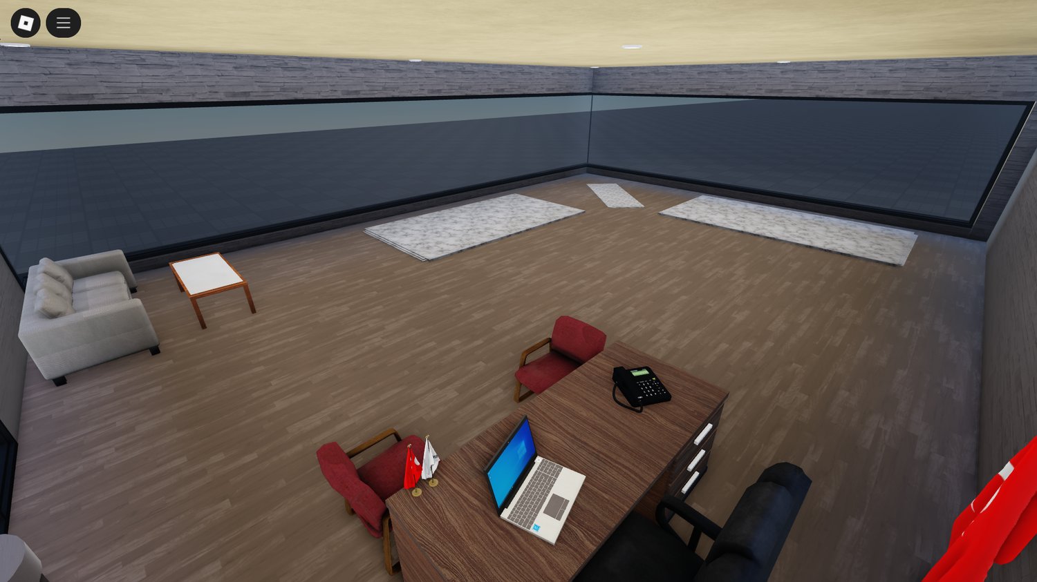 Office signage with Borusan branding in Roblox