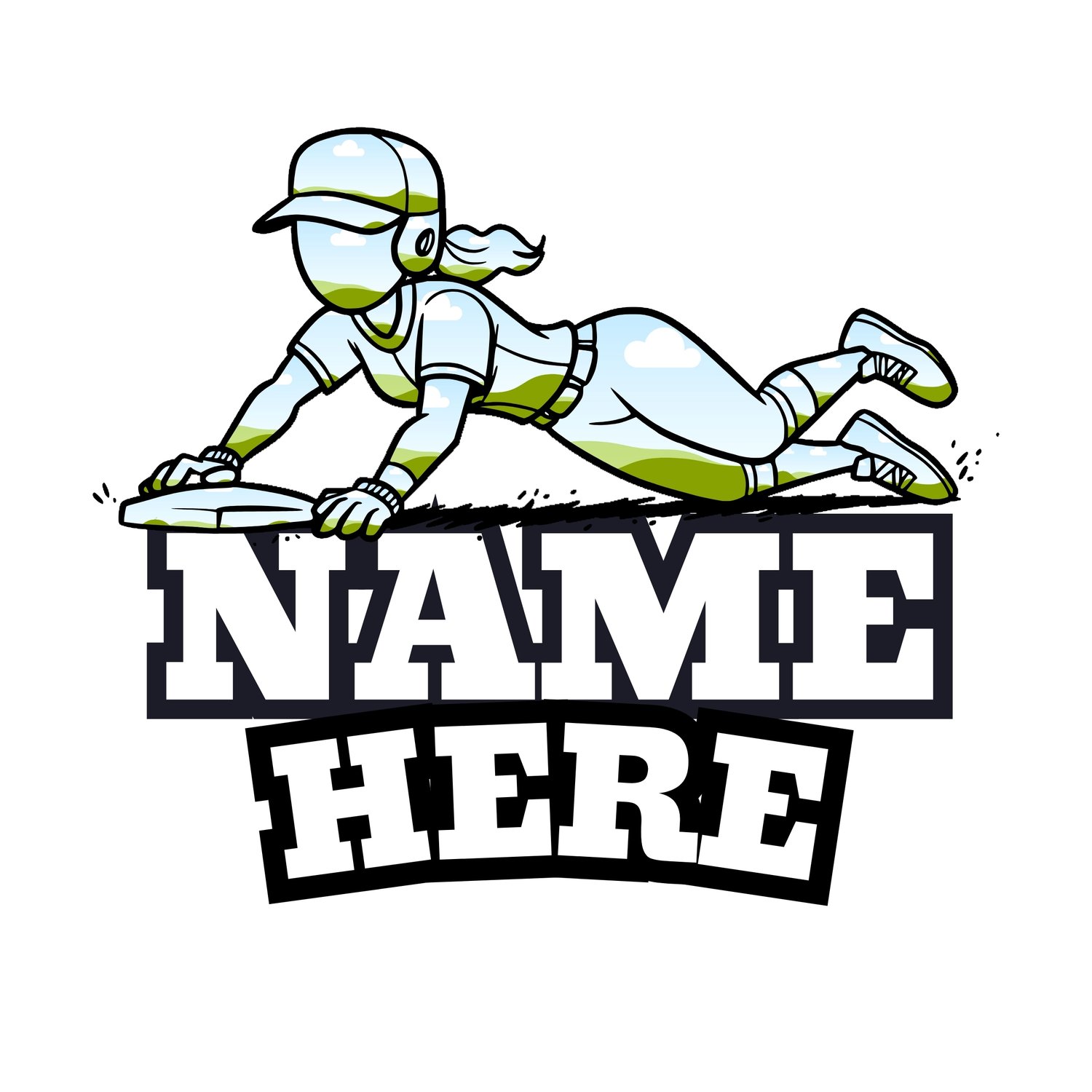Softball Lessons Frame Softball Name and Frame Bundle 1 | Canva Frames | Drag & Drop Color ...