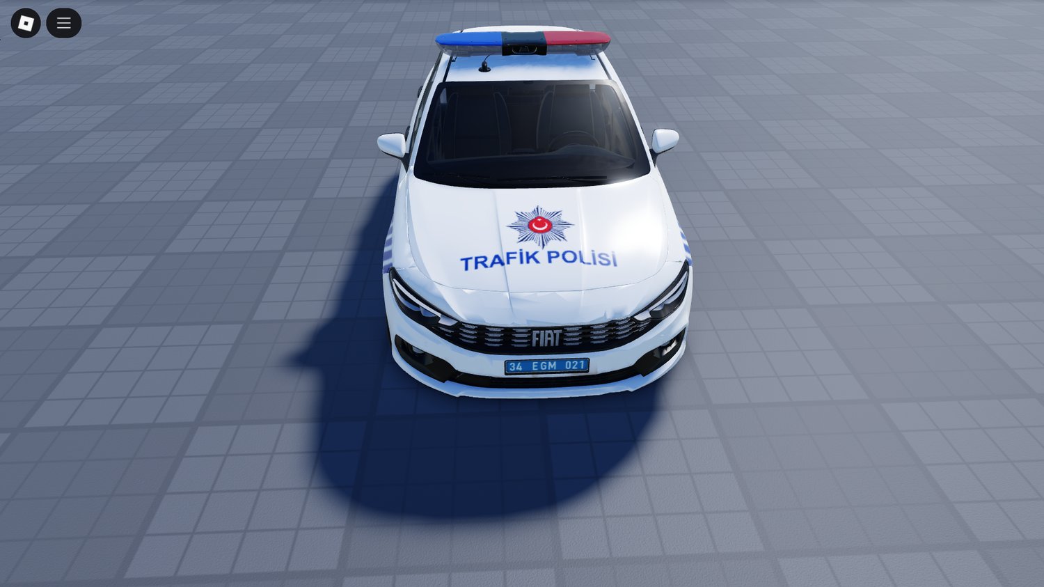 Rear angle of Fiat Egea Trafik Polis vehicle