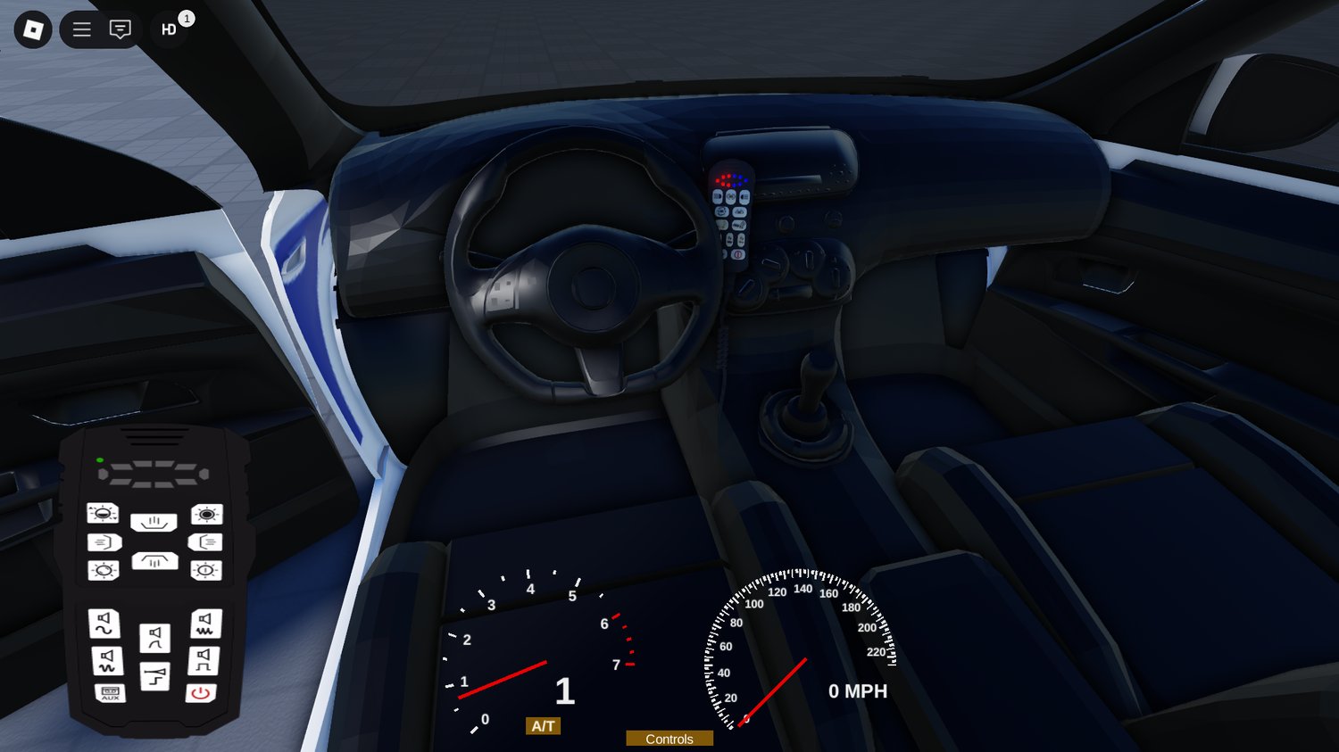 Close-up of Trafik Polis decals on Roblox car
