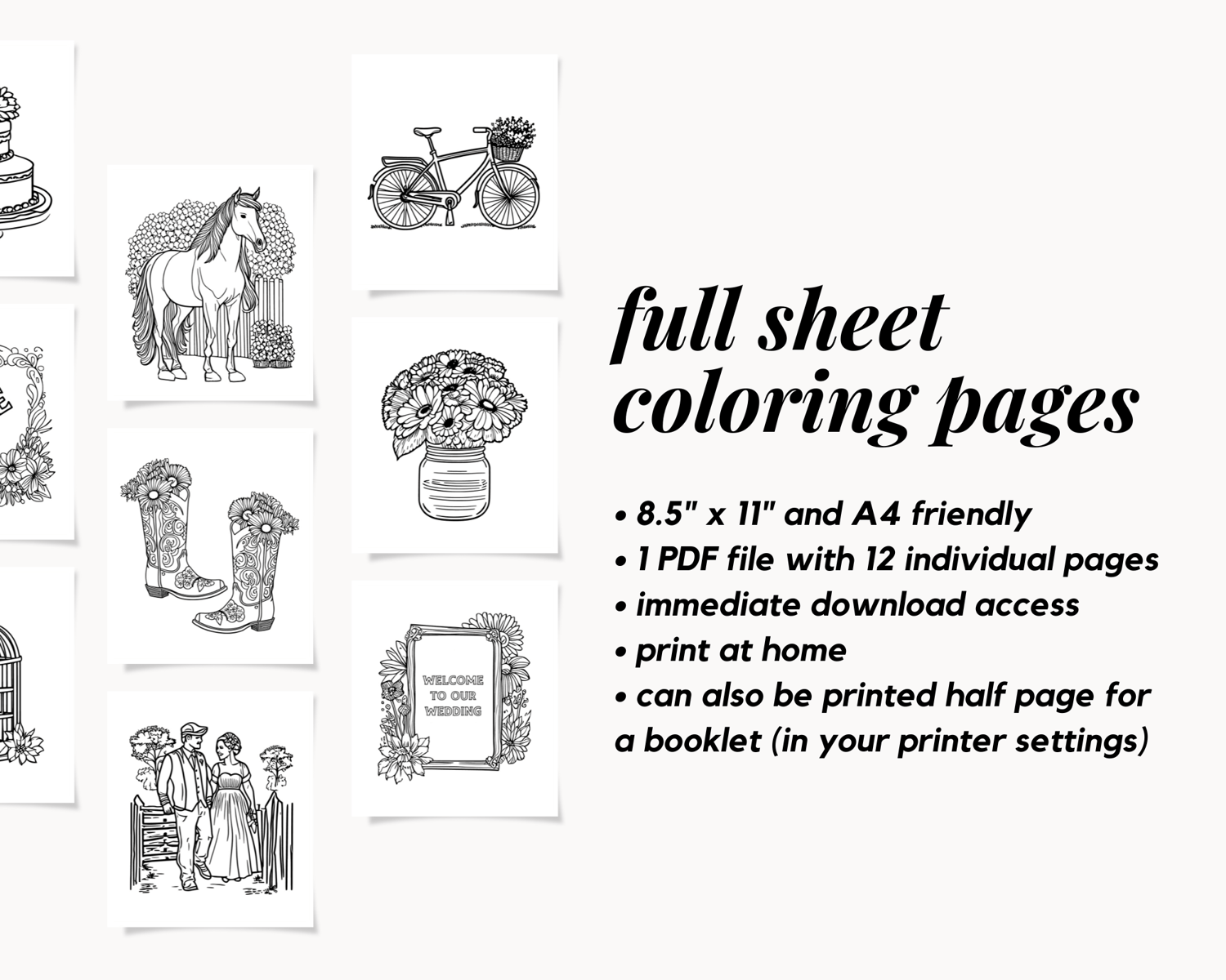 Rustic Wedding Kids Coloring Pages