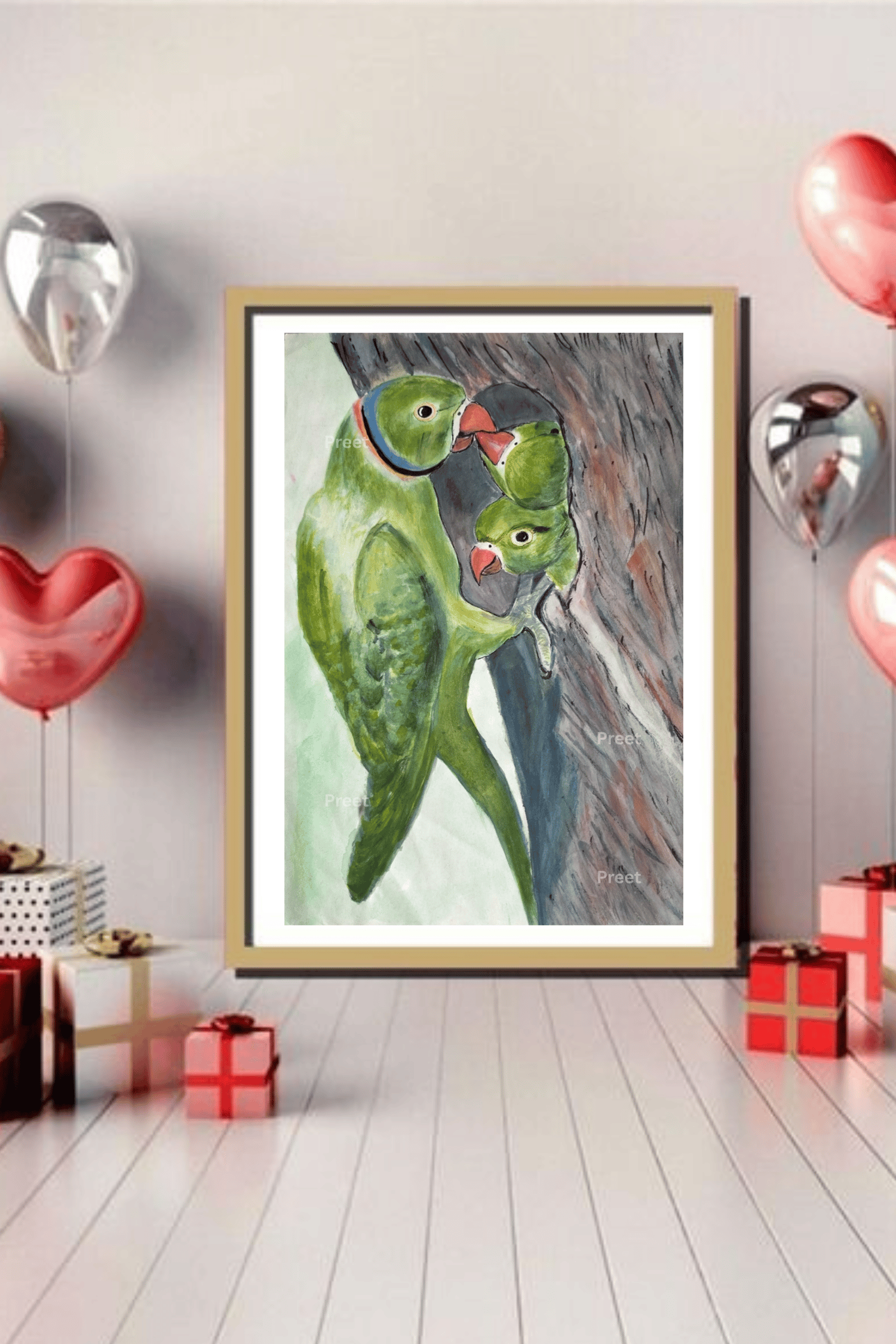 #ParrotPainting  #MotherLoveArt  #HandmadeWatercolor  #PrintableWallArt  #BirdLoversGift  #ParrotFamily  #IndianArtDigitalDownload  #WildlifeWatercolor  #AnimalLovePainting  #MotherBirdFeedingBaby  #EmotionalBirdArt  #NatureInspiredArt  #TropicalBirdArt  #NestLoveArt  #WatercolorBirdArt  #DigitalBirdDownload  #InstantDownloadArt  #GreenParrotPainting  #BirdNestPainting  #ParentingInNature  #IndianHandmadePainting  #SupportIndianArtists  #CustomBirdPortrait  #ParrotWallArt  #PrintableParrotPainting