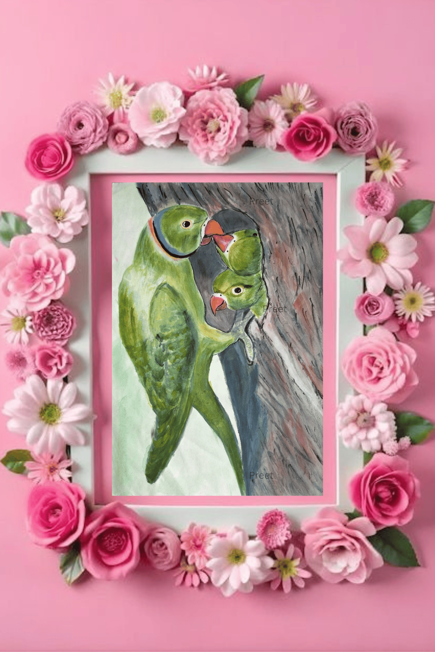 #ParrotPainting  #MotherLoveArt  #HandmadeWatercolor  #PrintableWallArt  #BirdLoversGift  #ParrotFamily  #IndianArtDigitalDownload  #WildlifeWatercolor  #AnimalLovePainting  #MotherBirdFeedingBaby  #EmotionalBirdArt  #NatureInspiredArt  #TropicalBirdArt  #NestLoveArt  #WatercolorBirdArt  #DigitalBirdDownload  #InstantDownloadArt  #GreenParrotPainting  #BirdNestPainting  #ParentingInNature  #IndianHandmadePainting  #SupportIndianArtists  #CustomBirdPortrait  #ParrotWallArt  #PrintableParrotPainting