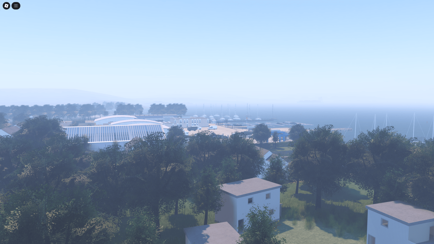 Army docking zone in Roblox naval RP map