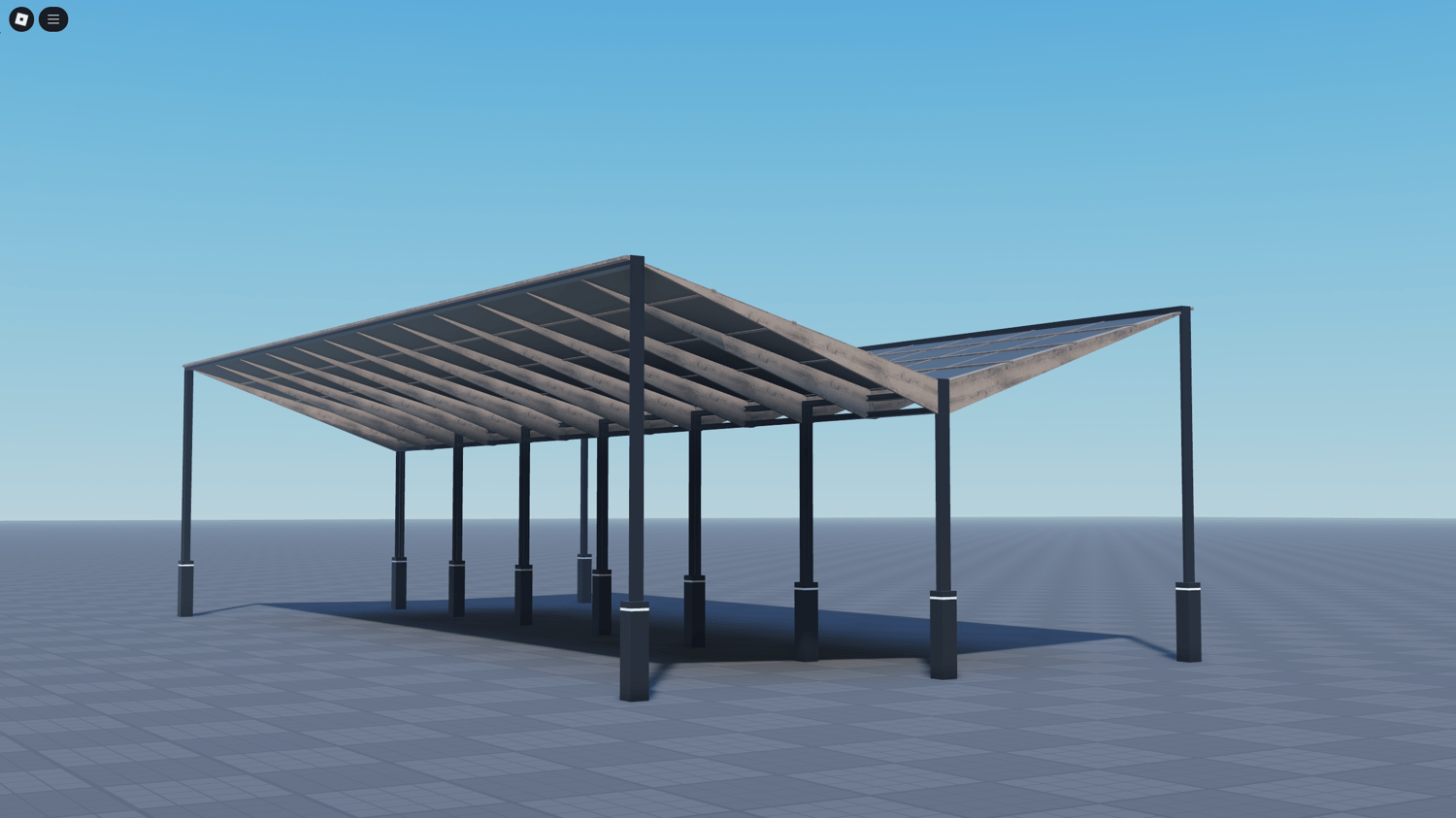 Covered parking shelter for Roblox vehicles