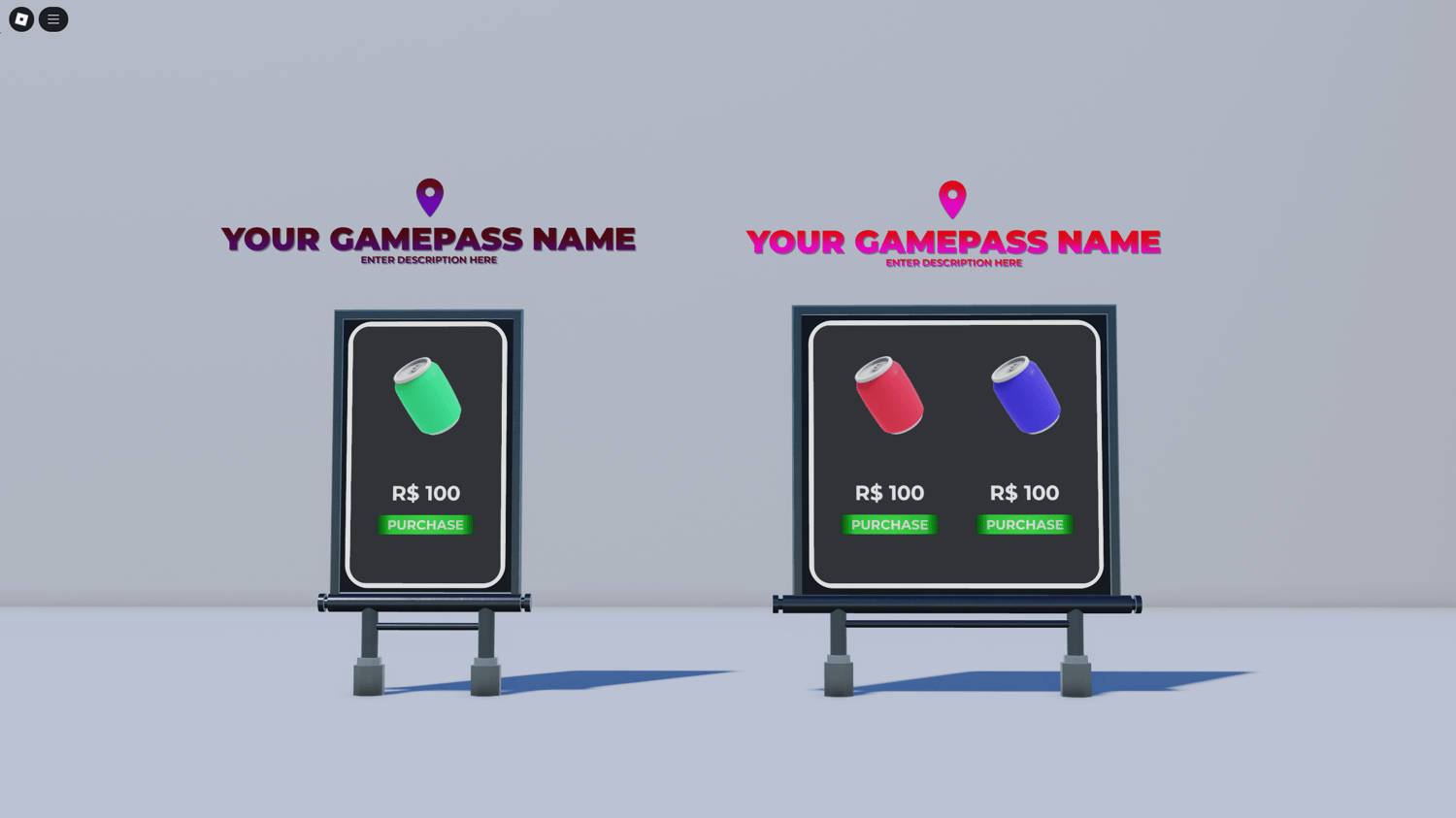 Display board for Roblox developer products
