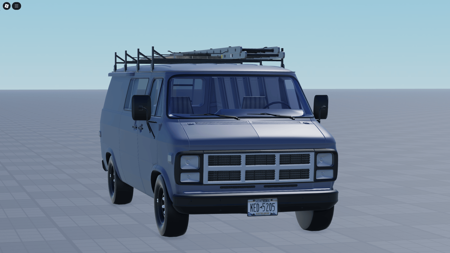 Side profile of retro Roblox van