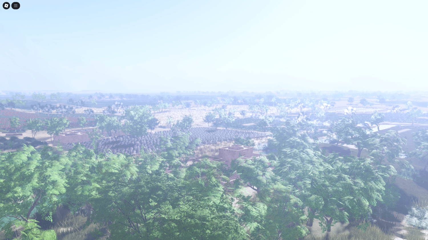 Aerial view of Sangin District Roblox map terrain