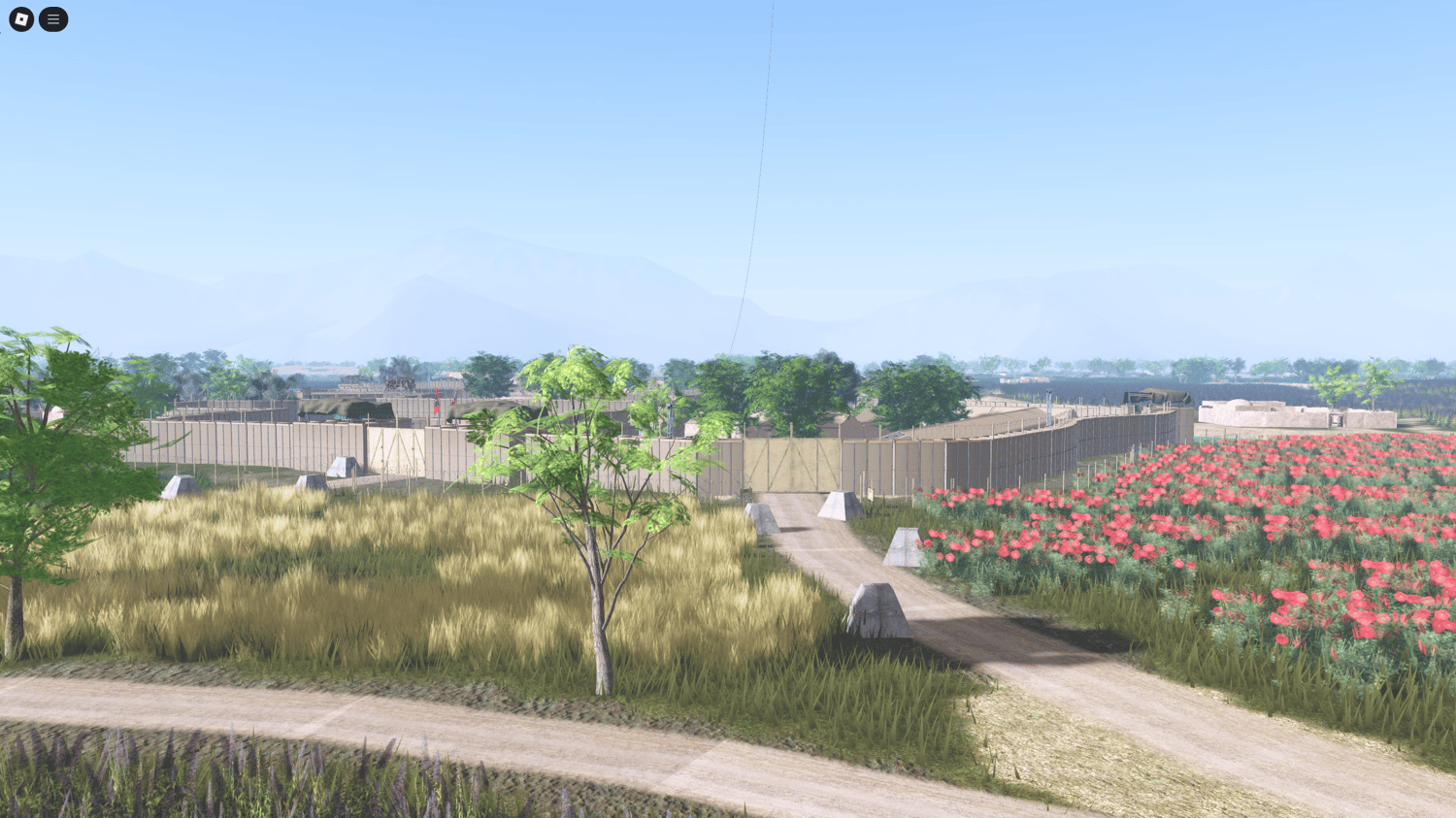 Authentic Afghan architecture and realistic vegetation