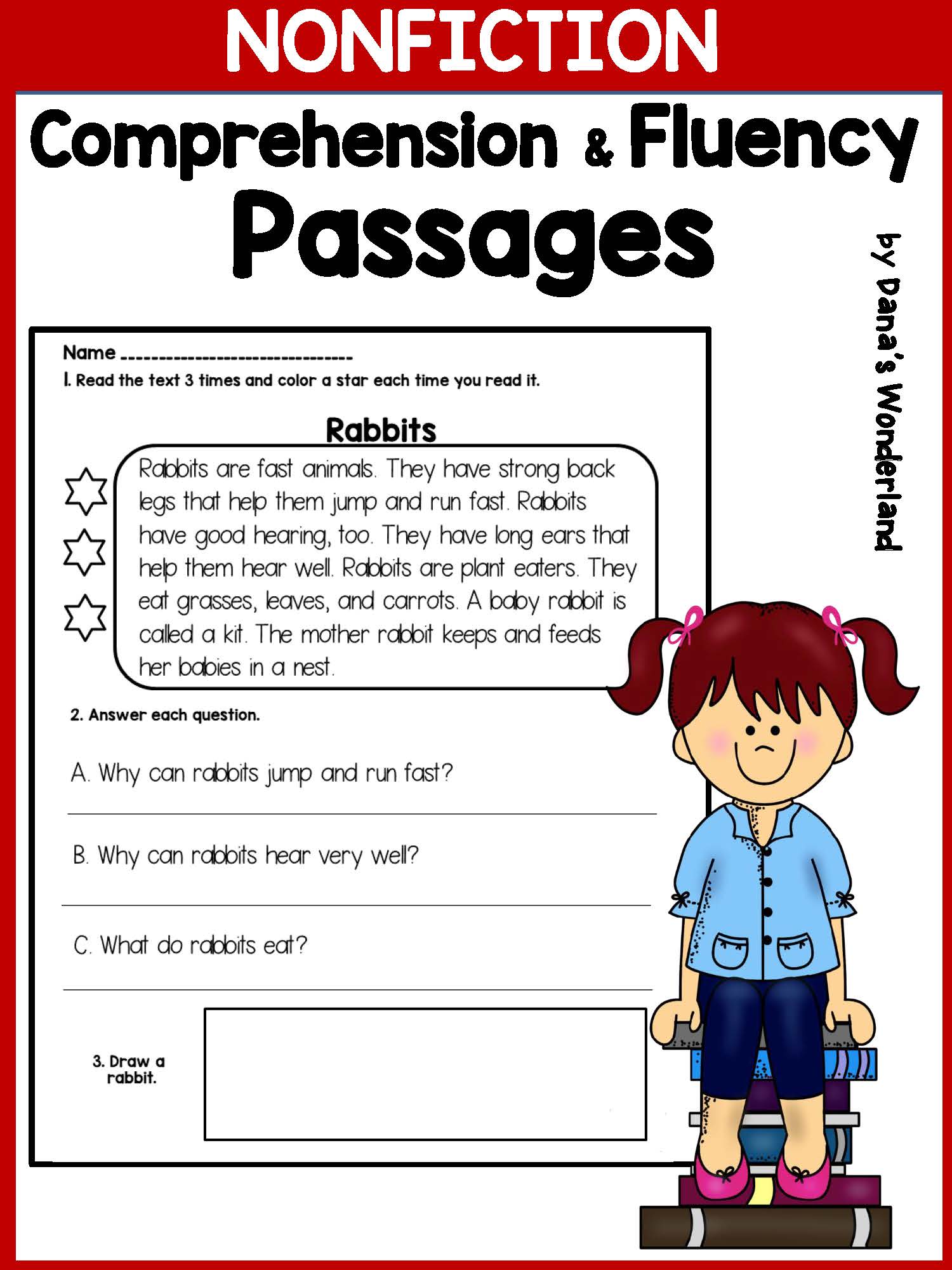 Reading Comprehension Passages with Questions 1st Grade 2nd Grade Nonfiction