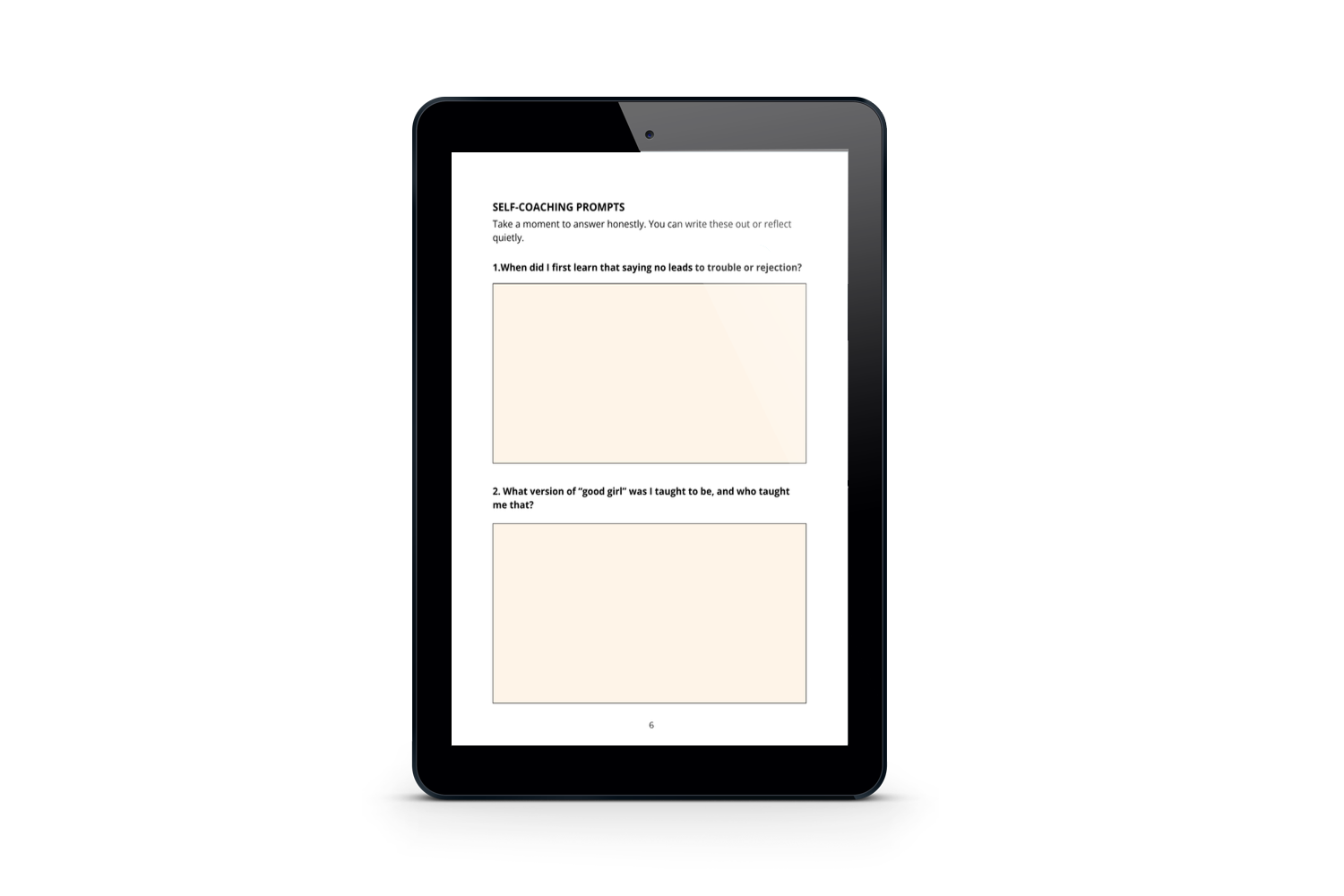 interactive journal activity inside How to Coach Yourself eBook on iPad