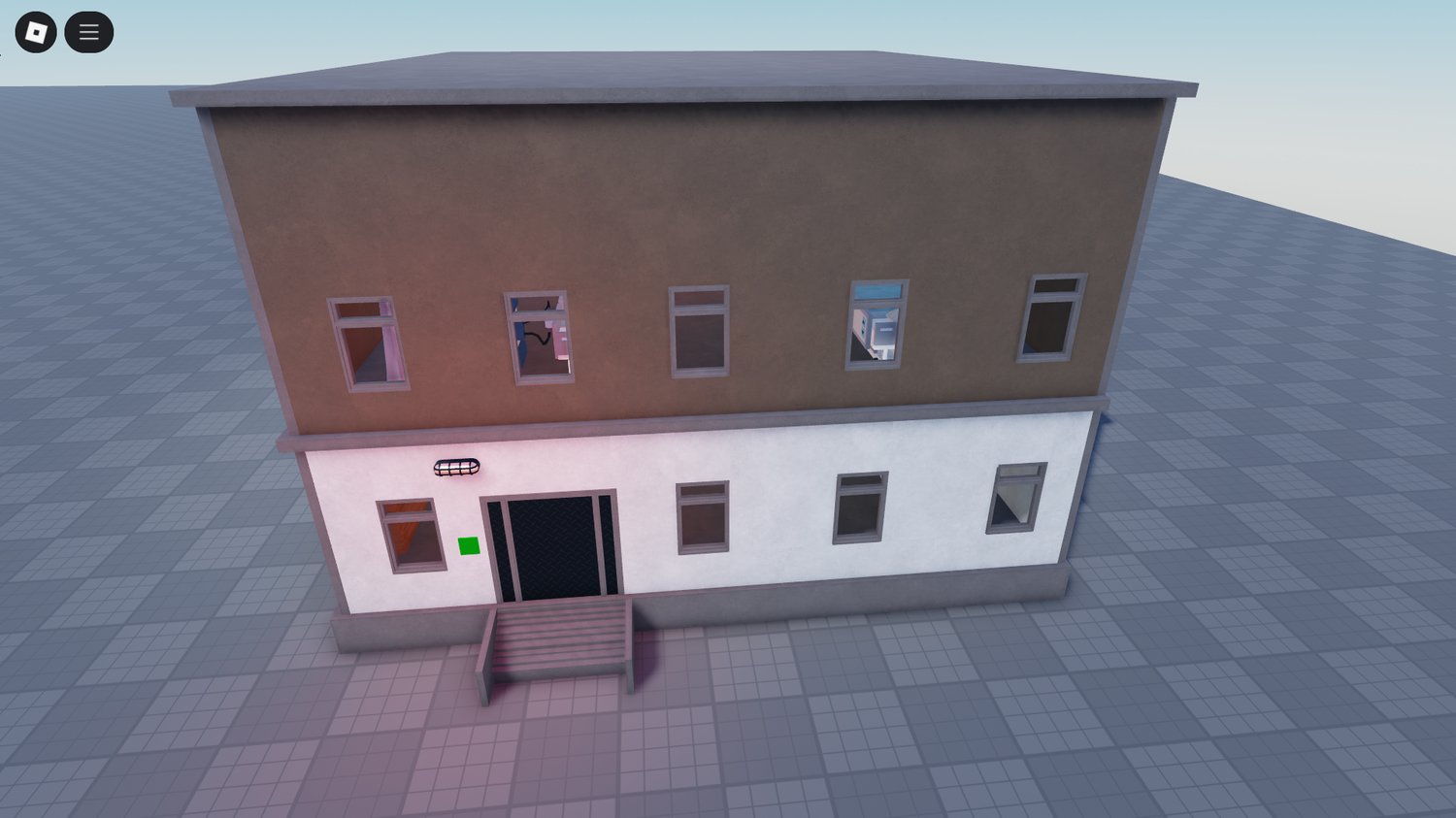 Front view of Small Hospital in Roblox city