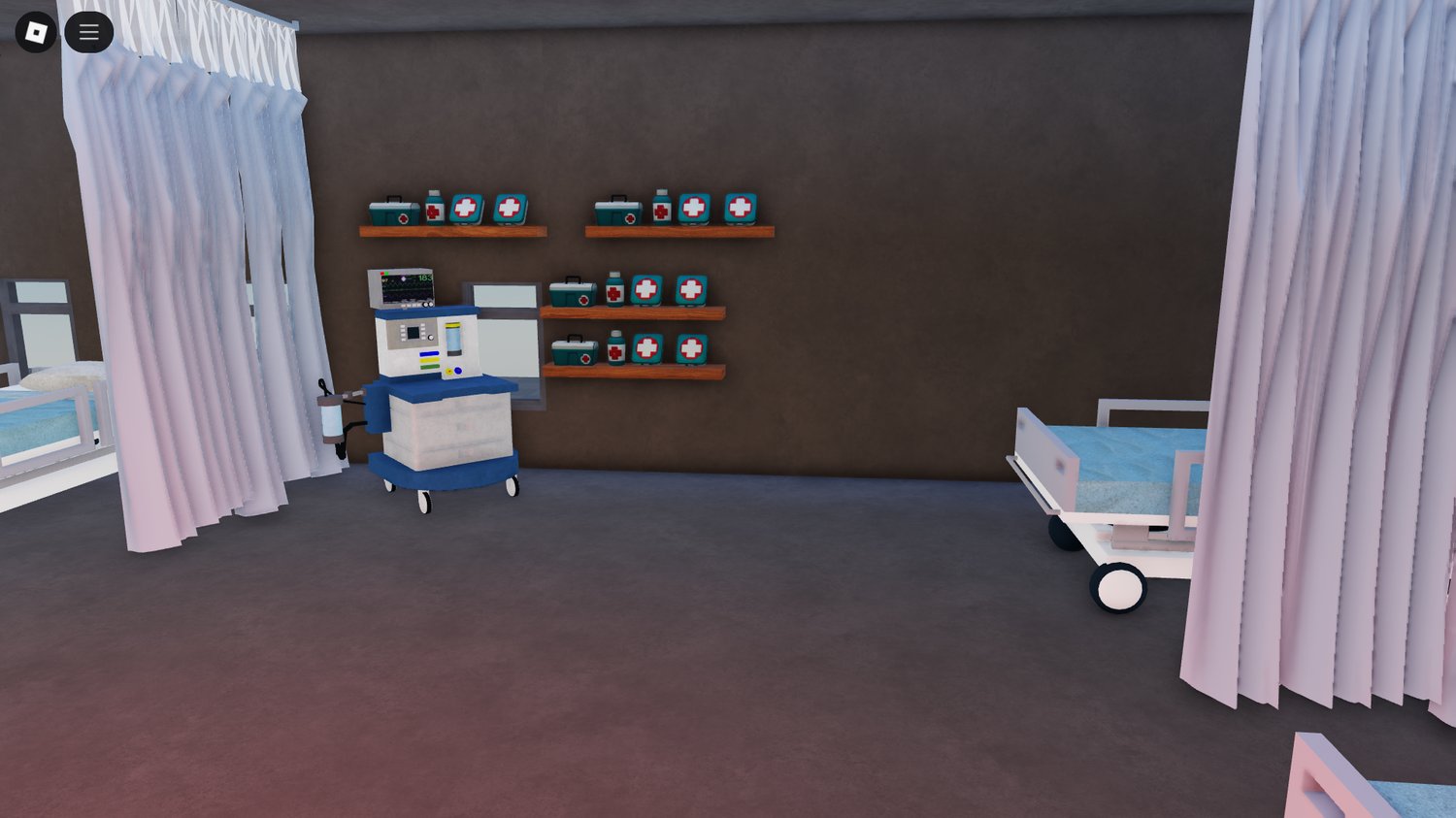 Roblox player inside hospital lobby