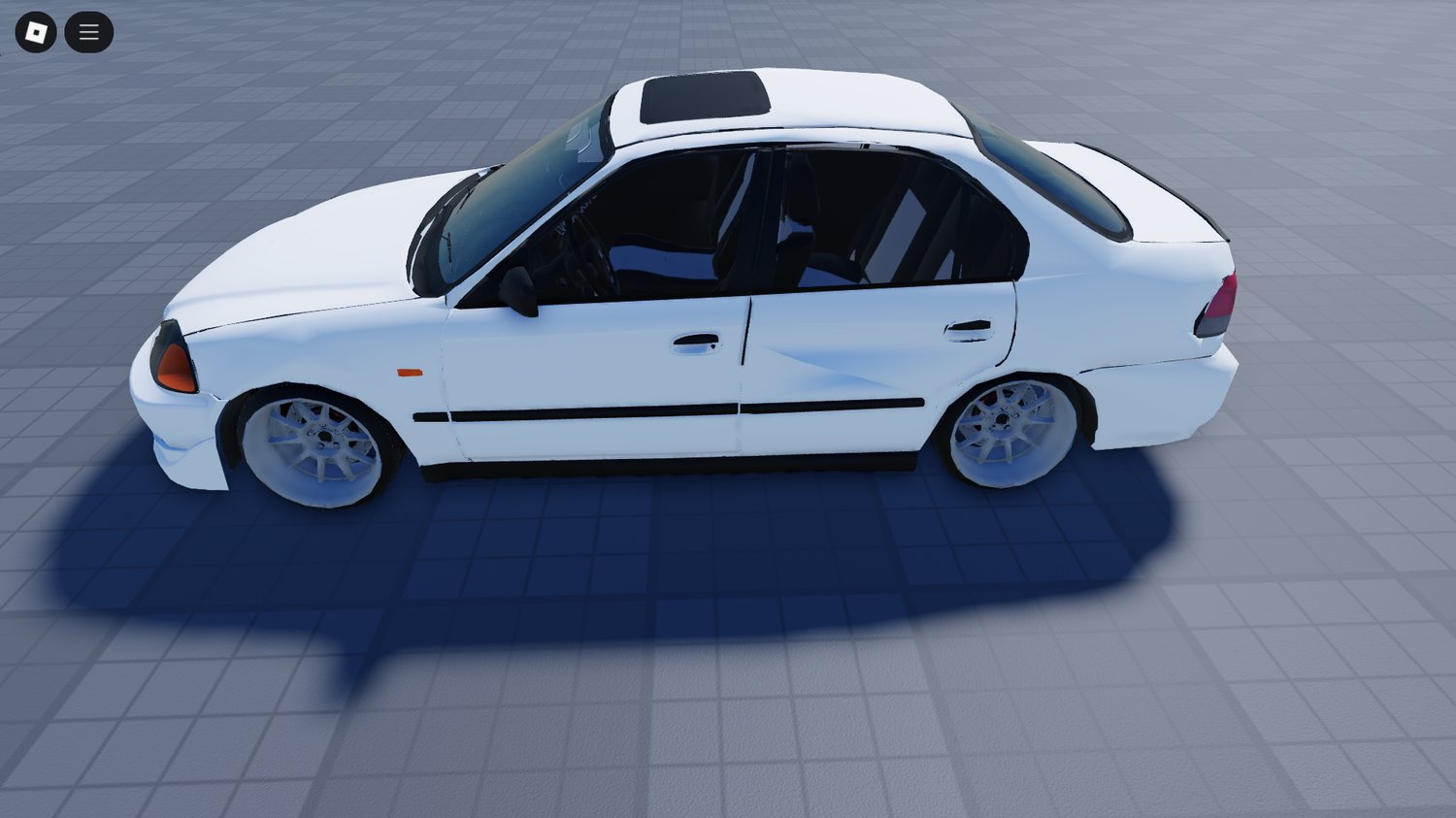 Civic parked in Roblox urban RP scene