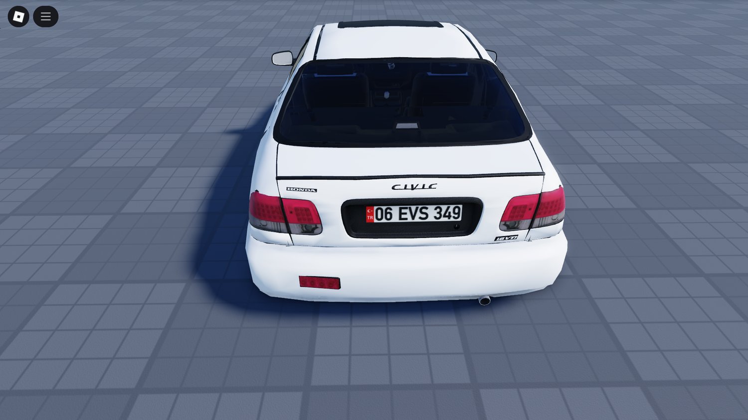 Rear view of detailed Civic taillights and bumper