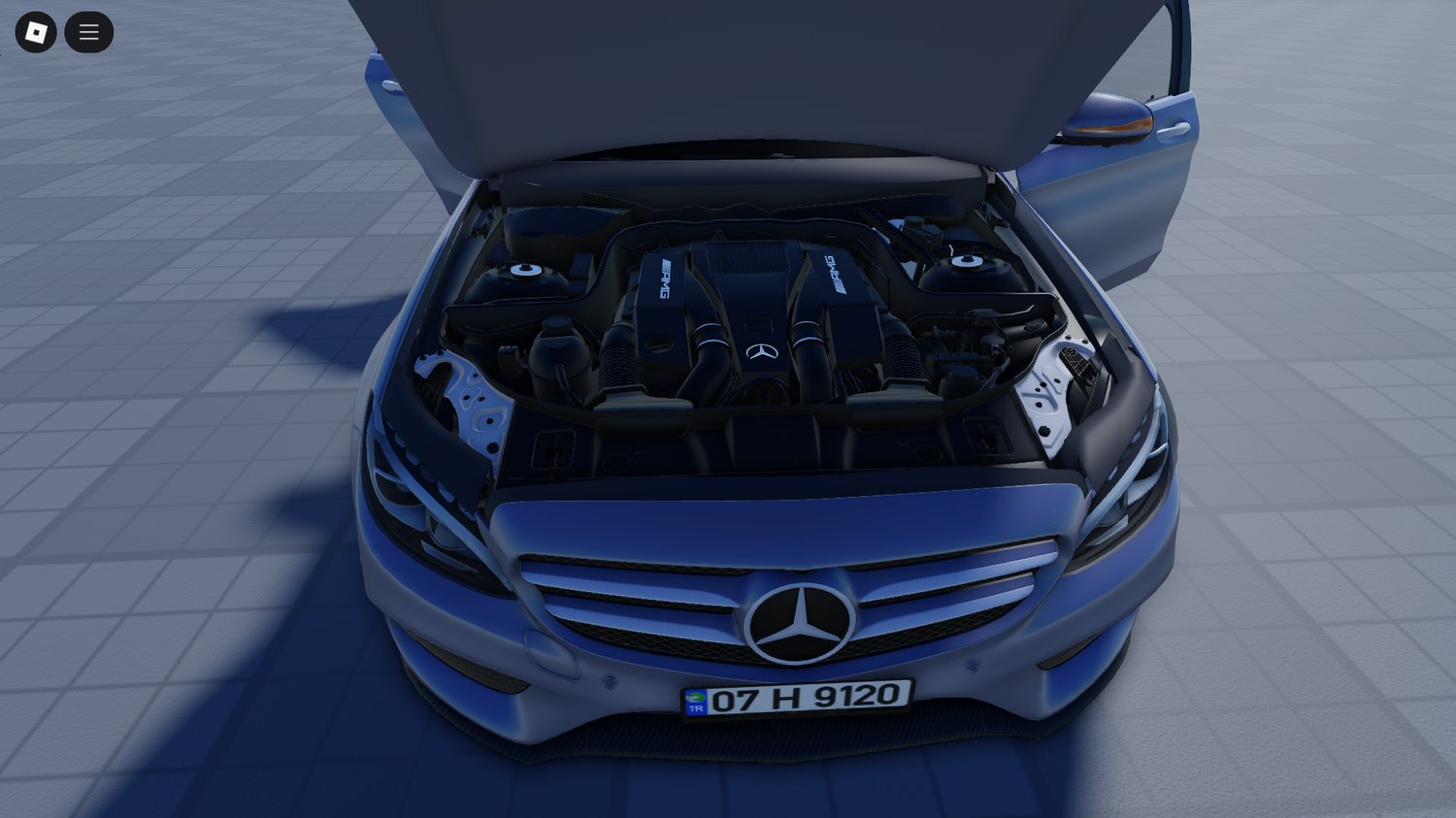 Roblox player getting into open car door