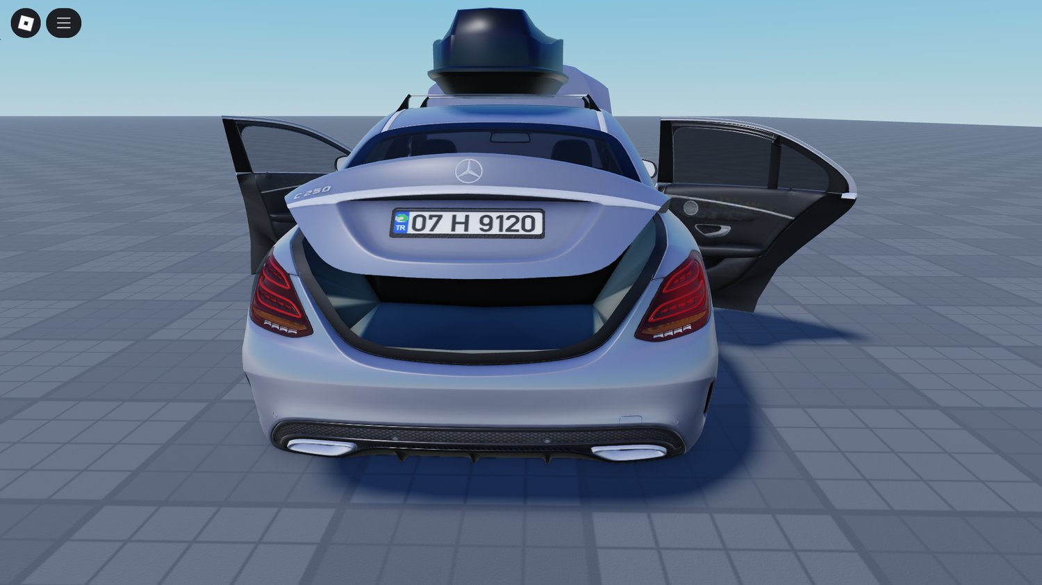 Chrome Mercedes grille close-up in Roblox