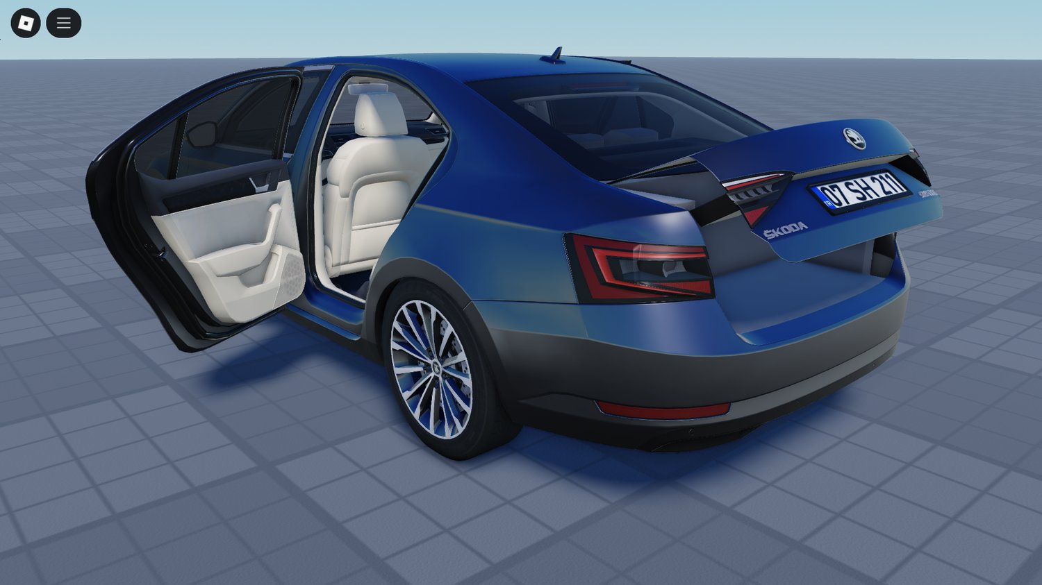 Rear view showing tail lights and bumper