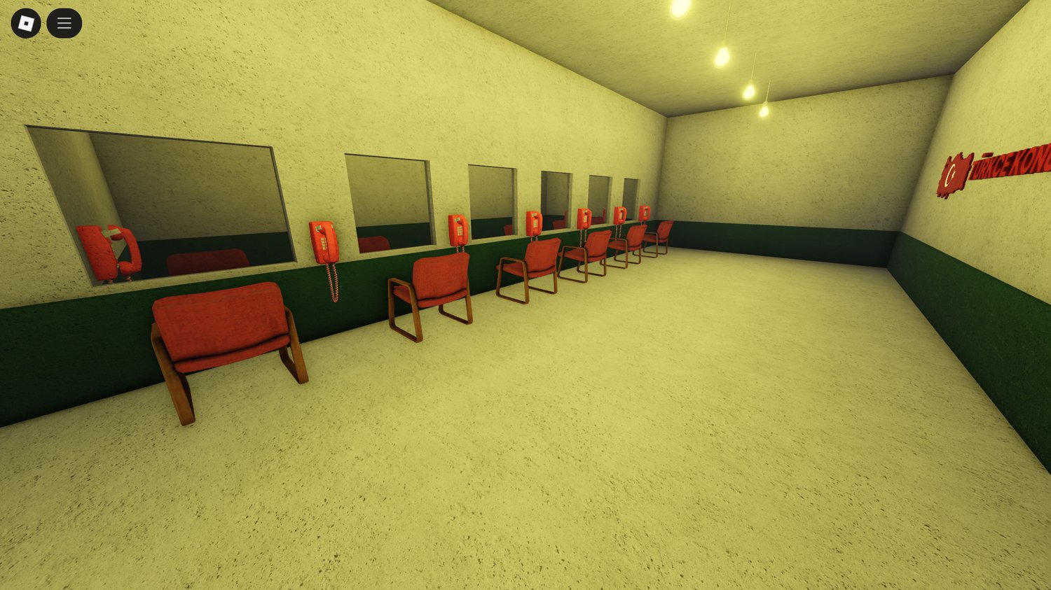 Training room for correctional officers with props