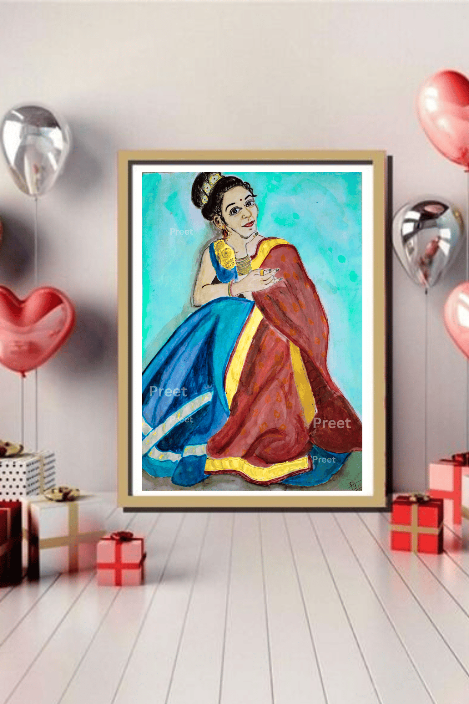 HandmadeWatercolor #IndianWomanArt #SelfLoveArt #PrintableWallArt #CulturalDecor #ArtistWall #DigitalDownloadArt #FeminineStrength #TraditionalSareeArt #YogaRoomDecor #EmotionalPainting #MonsoonMoodArt #ArtForHer #GirlsRoomWallArt #SupportIndianArtists