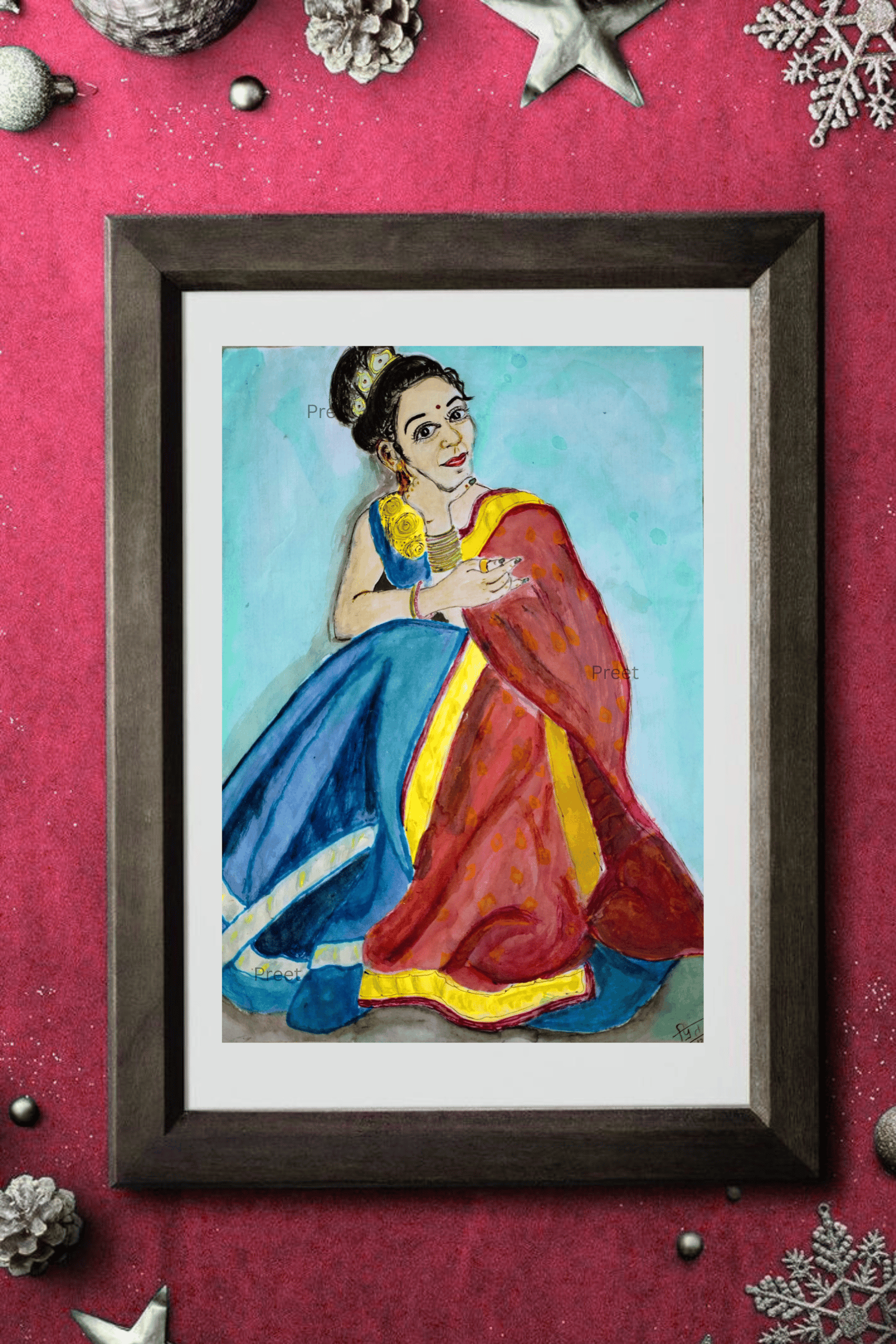 HandmadeWatercolor #IndianWomanArt #SelfLoveArt #PrintableWallArt #CulturalDecor #ArtistWall #DigitalDownloadArt #FeminineStrength #TraditionalSareeArt #YogaRoomDecor #EmotionalPainting #MonsoonMoodArt #ArtForHer #GirlsRoomWallArt #SupportIndianArtists