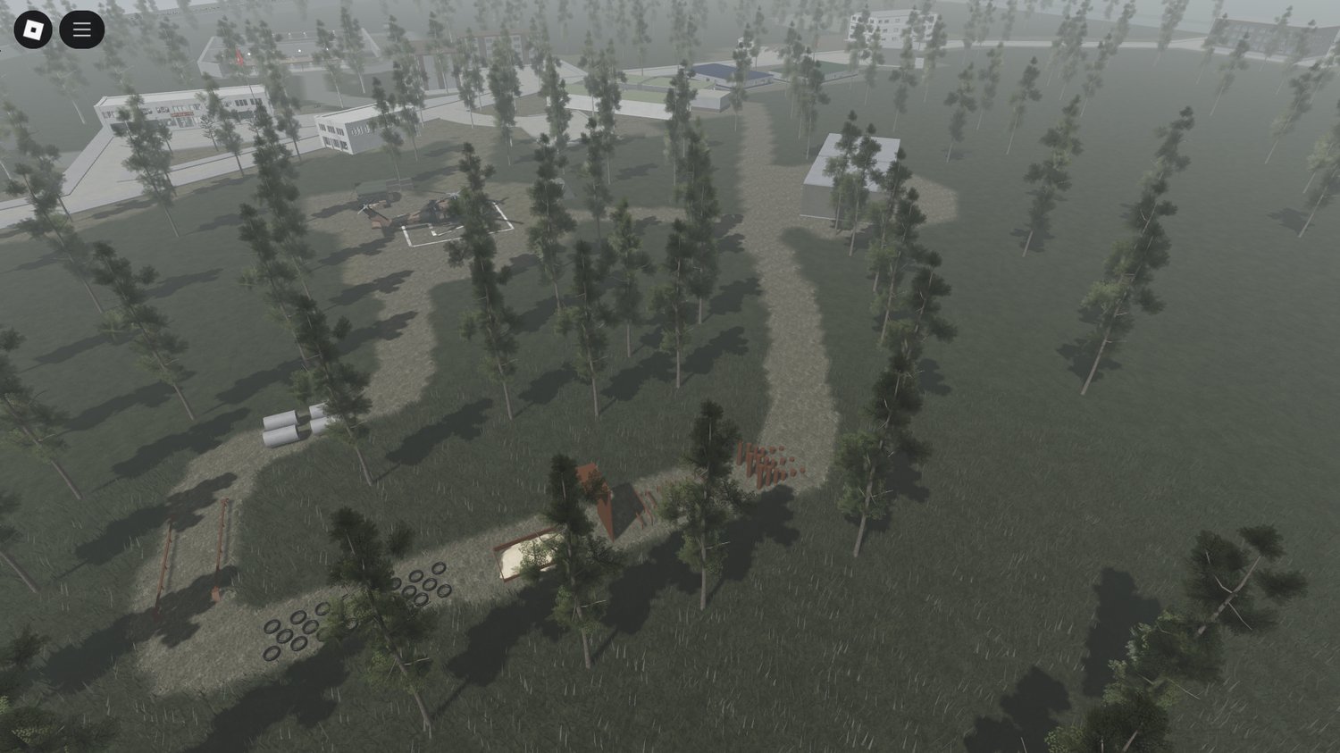 Civilian RP area outside military base buildings