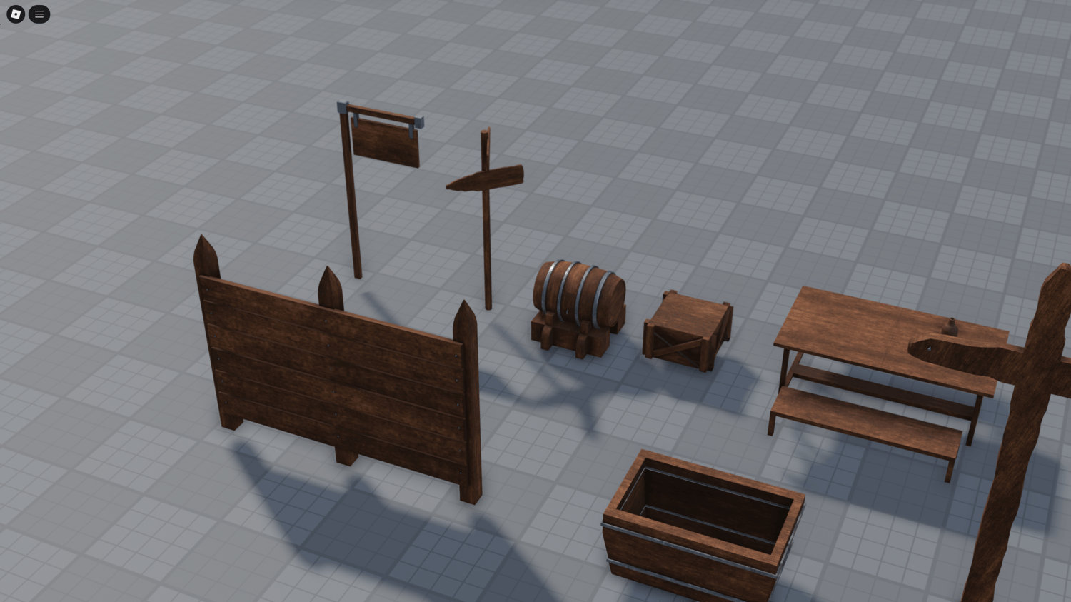 Fence and wooden cross from the medieval kit