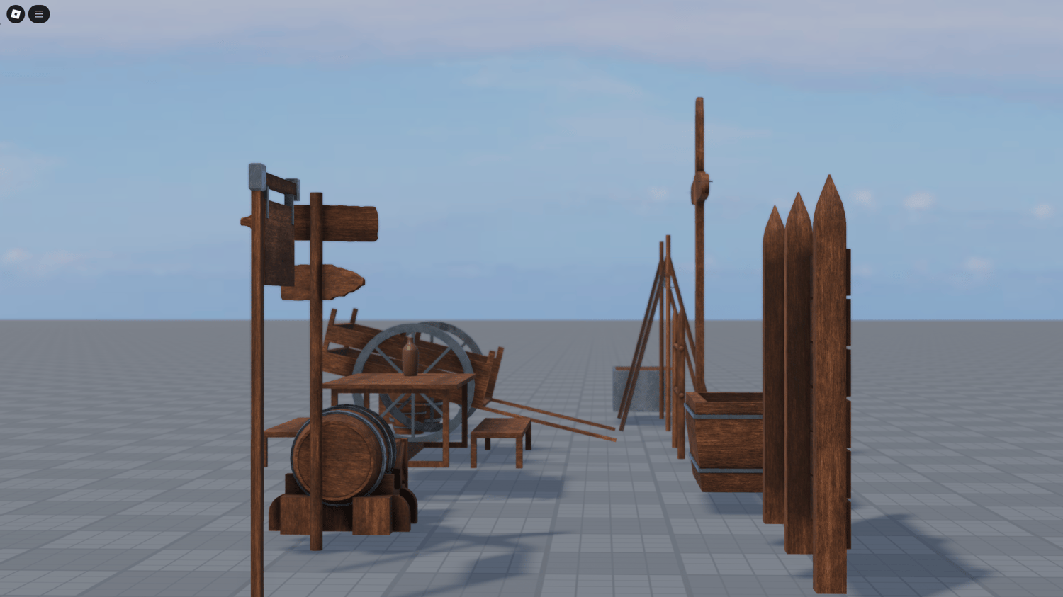 Wine gallon and box props for medieval RP